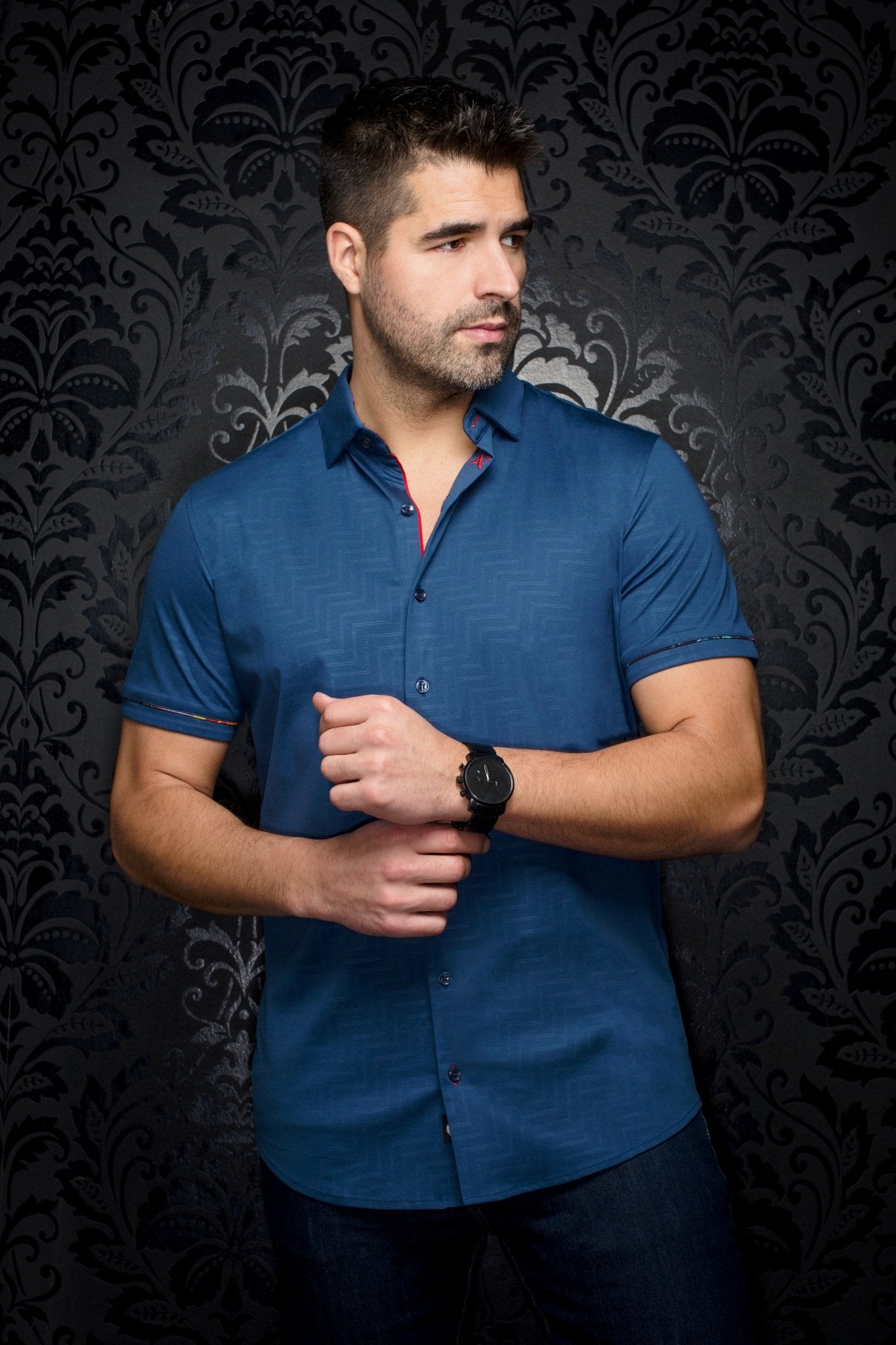 STRETCH SHORT SLEEVES | DIVENERE, Indigo - AU NOIR