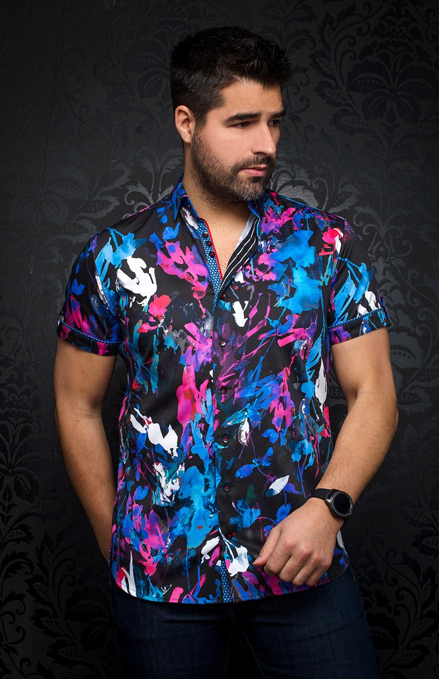 Short Sleeve | TOLEMAN, Neon Fuchsia - AU NOIR