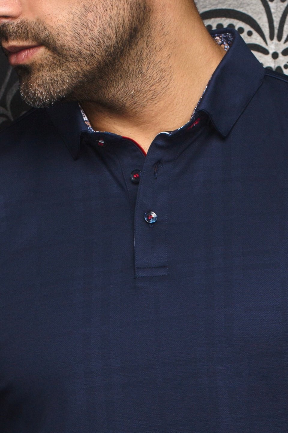 LONG SLEEVE POLO | CHELSEA, Navy - AU NOIR