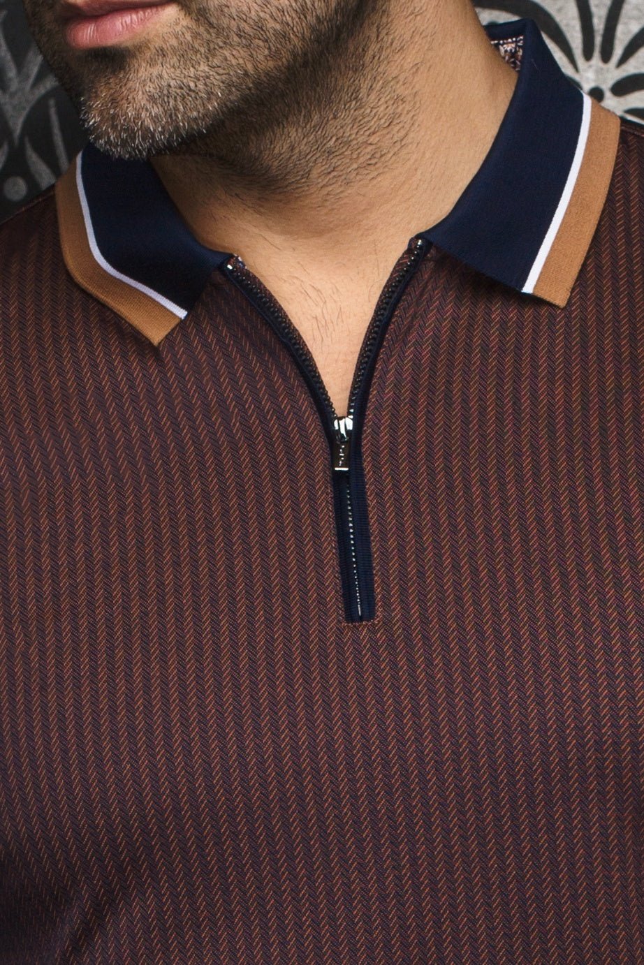 POLO LONG SLEEVE | FEDERICO, Tobacco - AU NOIR