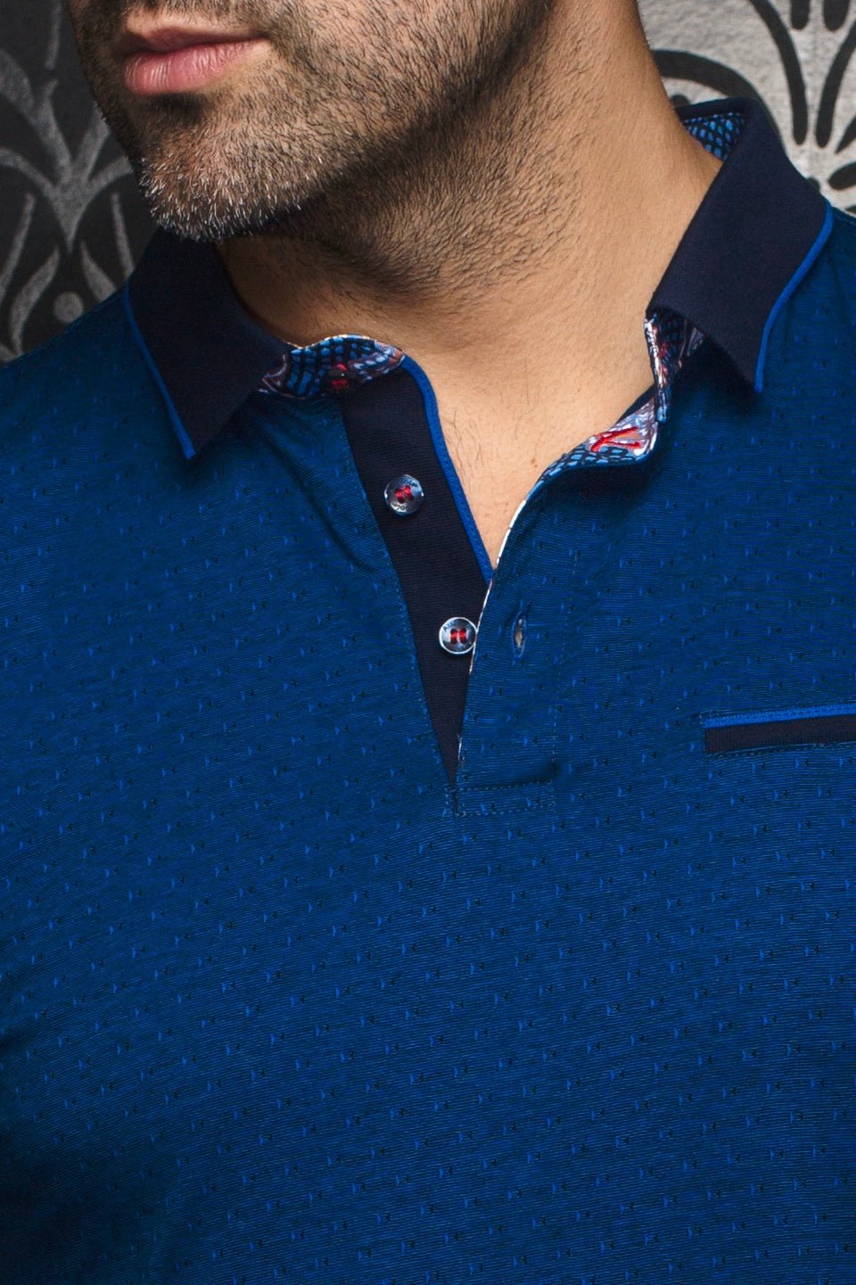 LONG SLEEVE POLO | VERNER, Indigo - AU NOIR