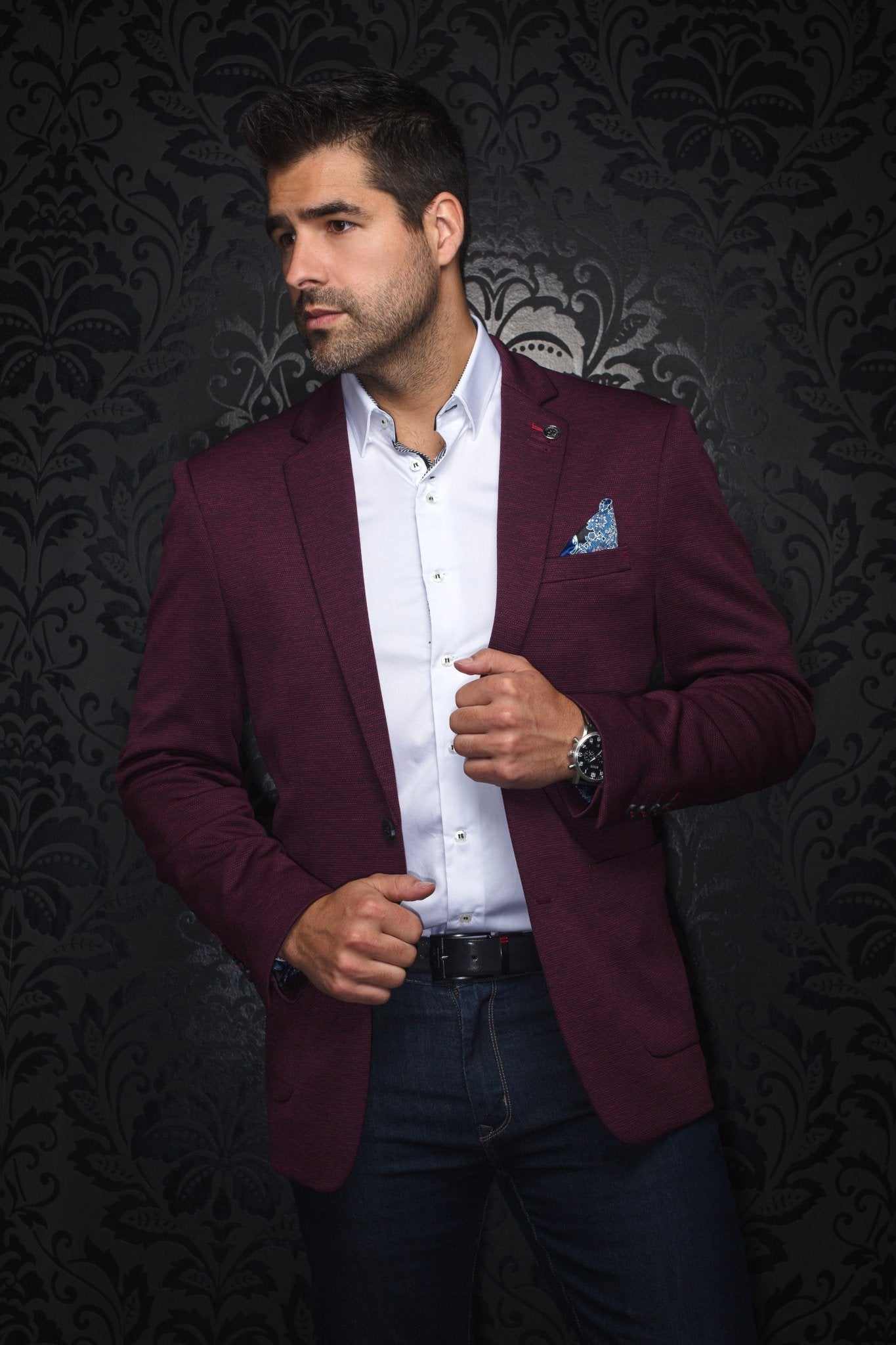 Blazer | DELON, Burgundy - AU NOIR