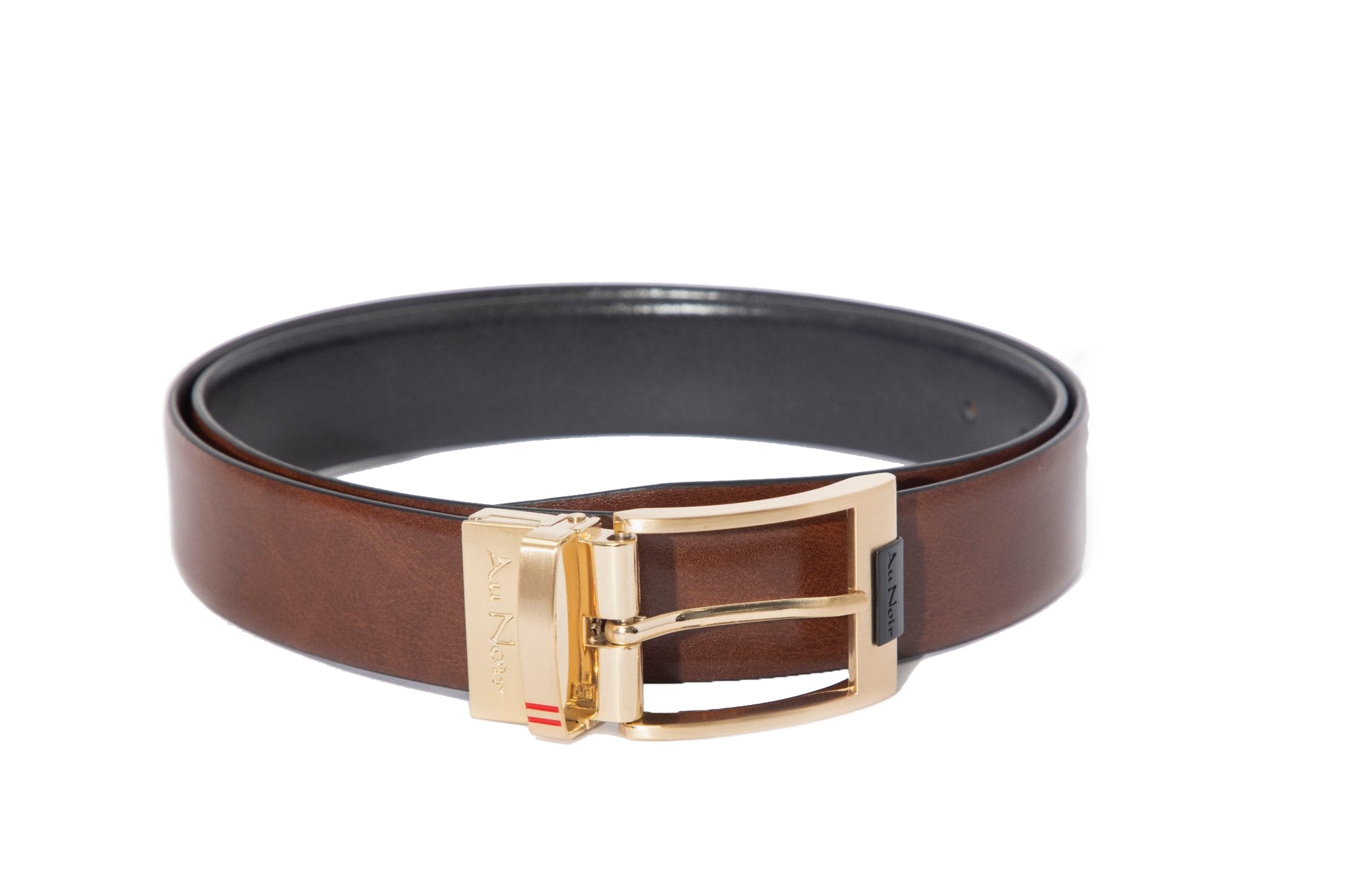 REVERSIBLE BELT | DESOTO GOLD, black-brown - AU NOIR