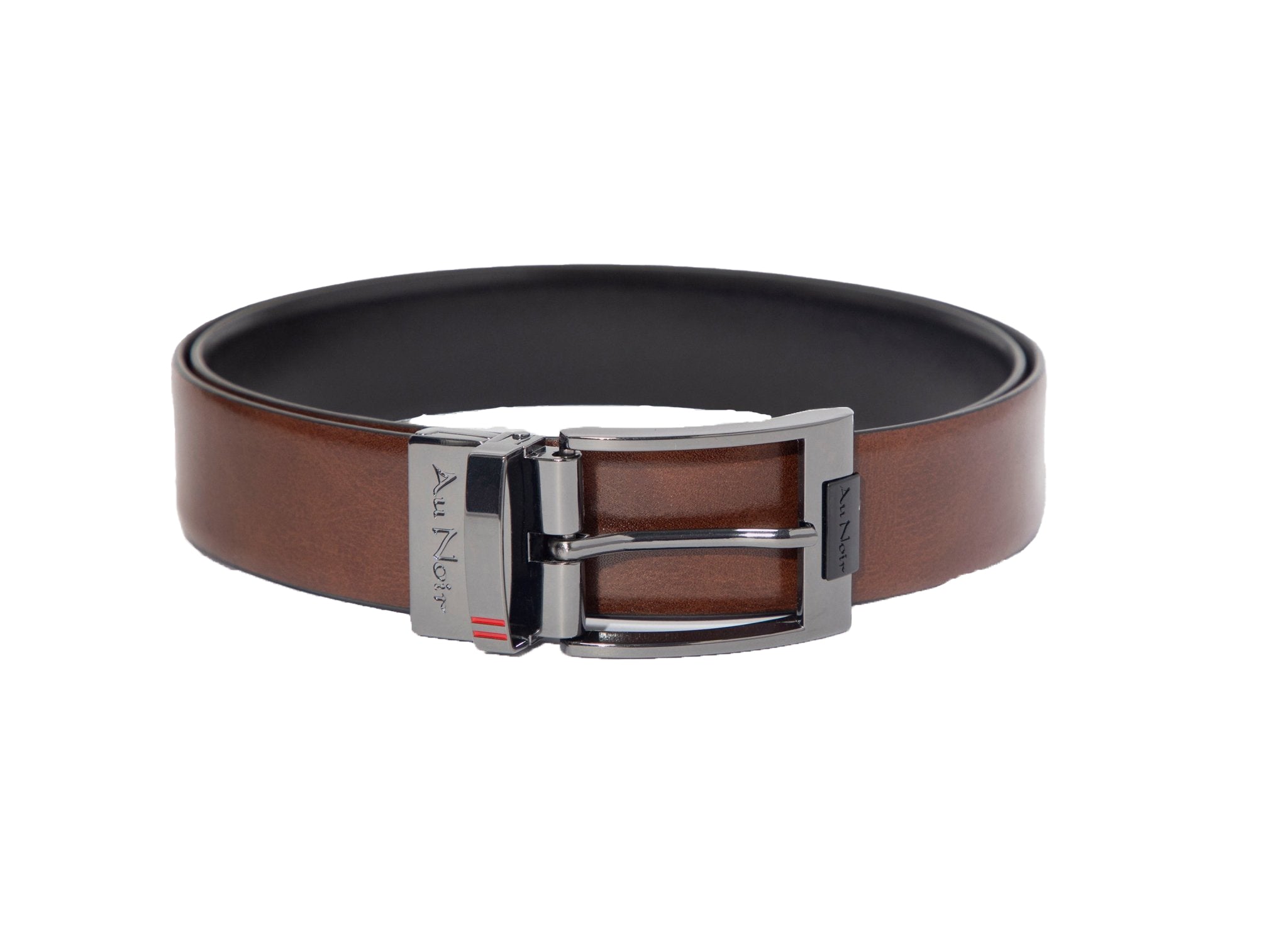 REVERSIBLE BELT | DESOTO GUNMETAL, black-brown - AU NOIR