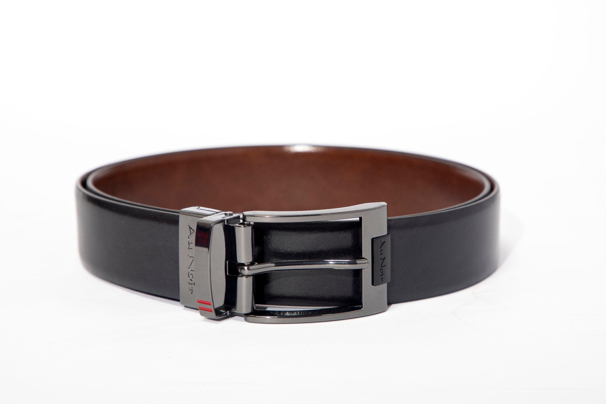 REVERSIBLE BELT | DESOTO GUNMETAL, black-brown - AU NOIR