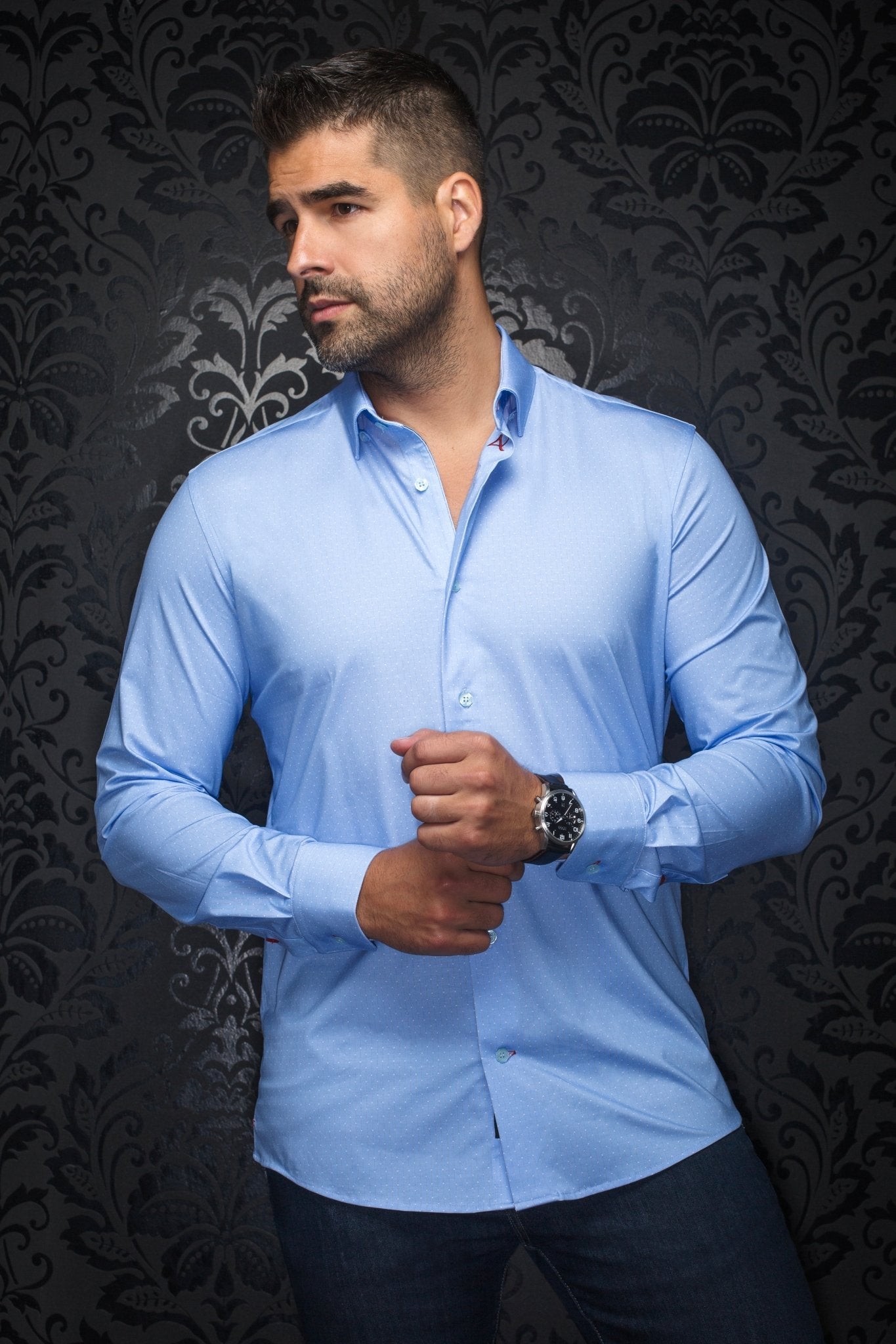 shirt | ALEXANDER-NDL, light blue - AU NOIR