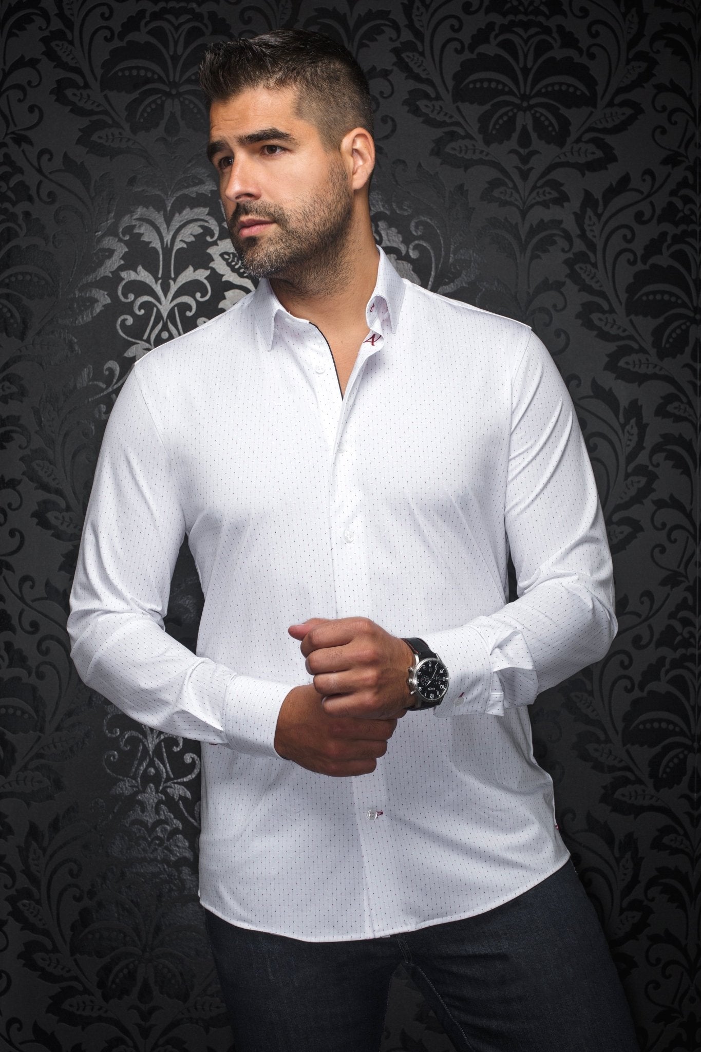 shirt | ALEXANDER-NDL, white fuchsia - AU NOIR