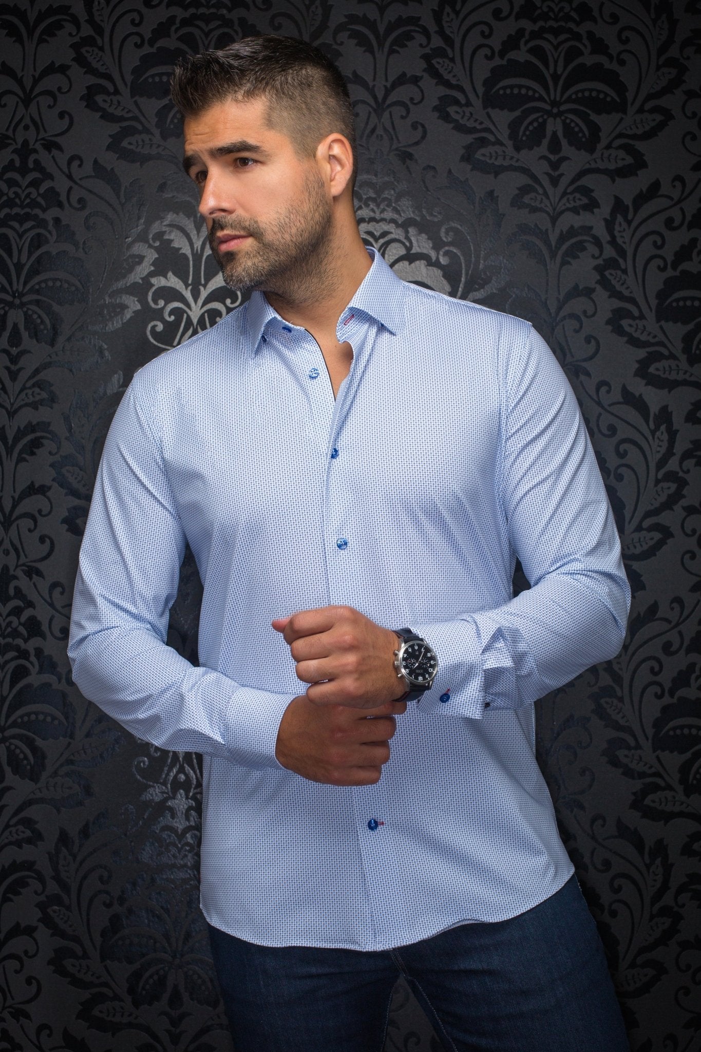 shirt | ALEXANDER-STAR, blue - AU NOIR