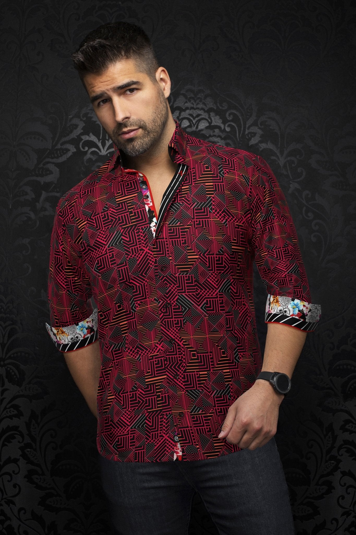 shirt | ARIENZO, Red - AU NOIR