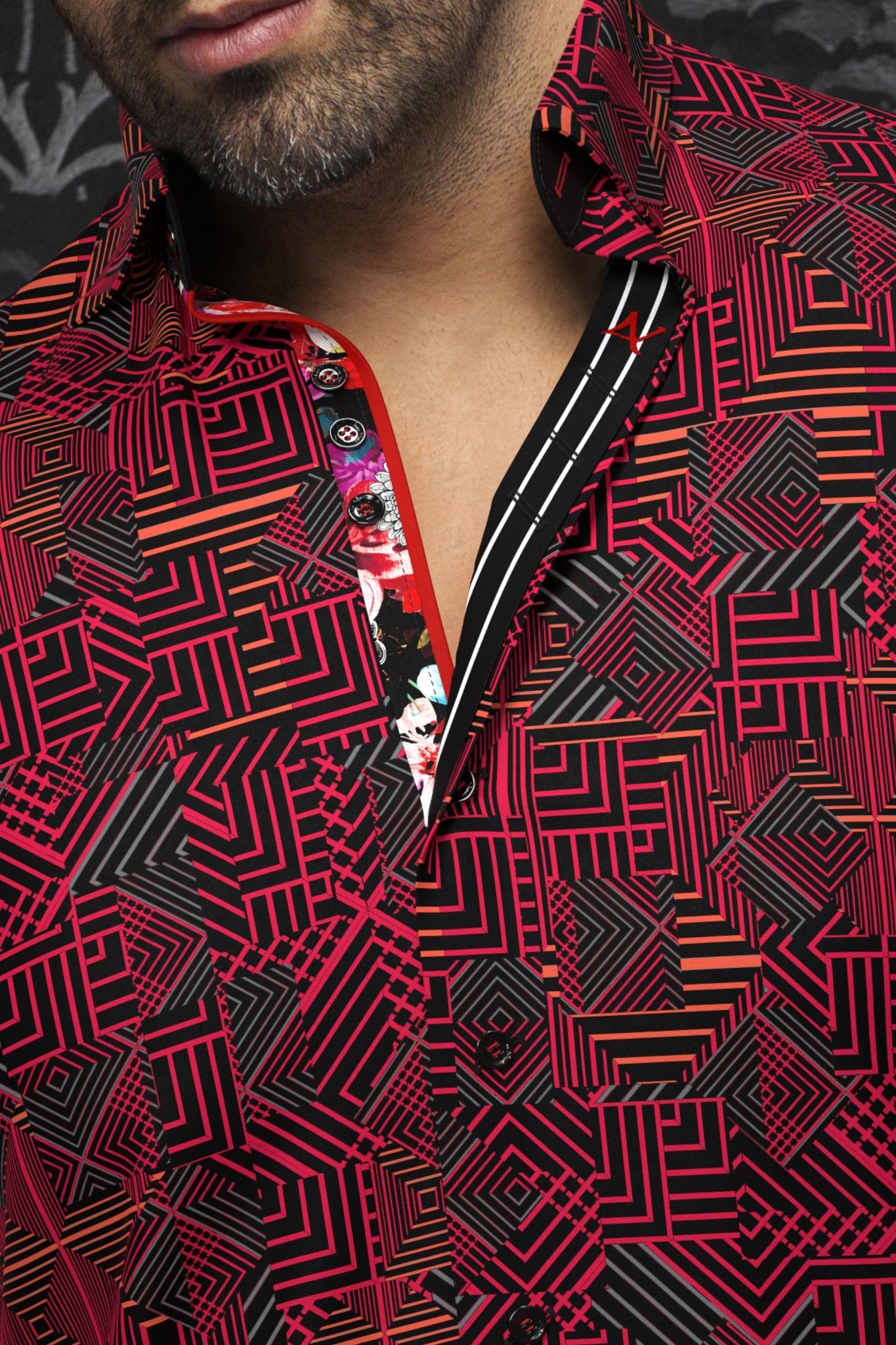 Shirt | ARIENZO, Red - AU NOIR