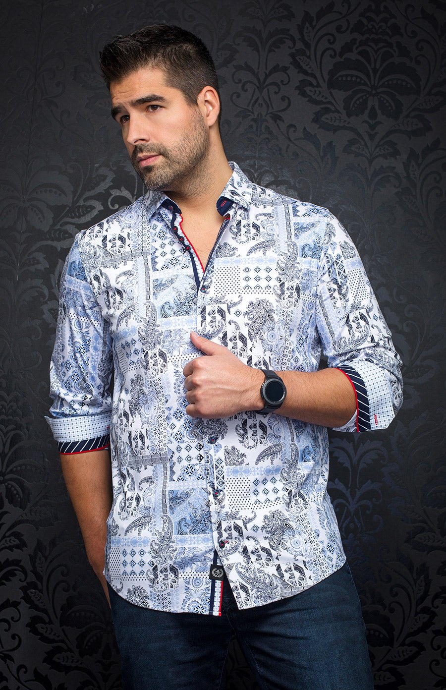 Shirt | BORNEO, Light Blue - AU NOIR