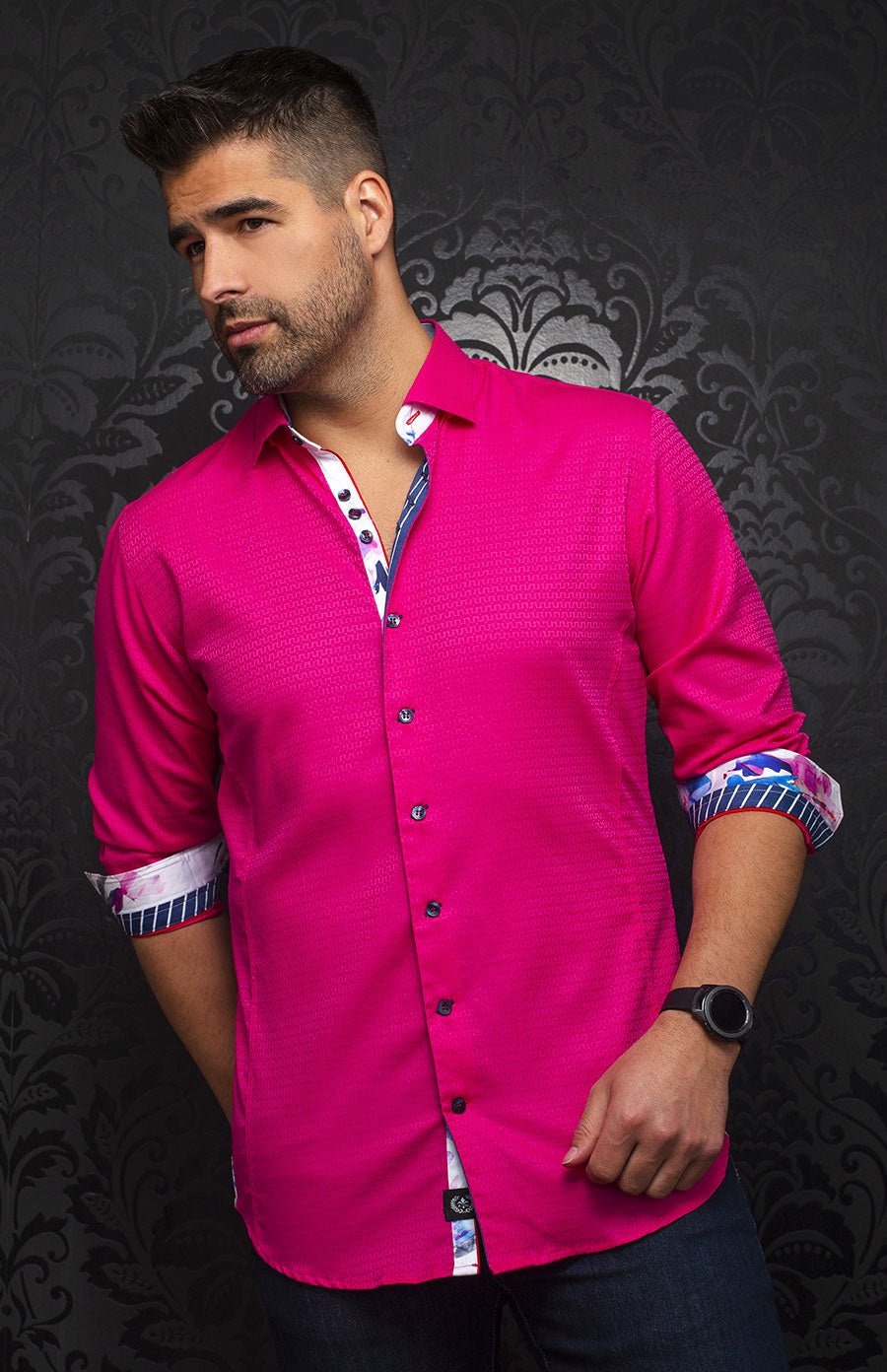 Shirt | CAREY, Fuchsia - AU NOIR