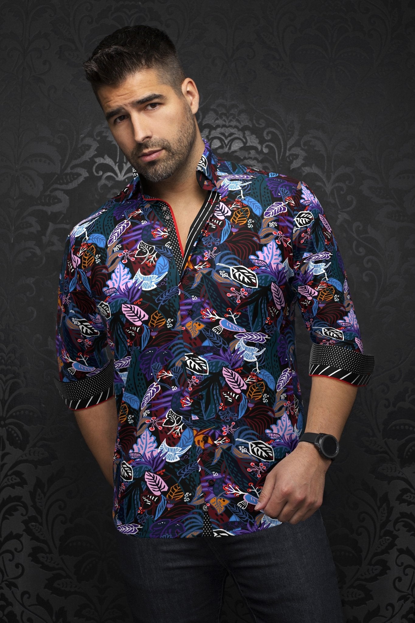 Shirt | CENTURION, Black Purple - AU NOIR