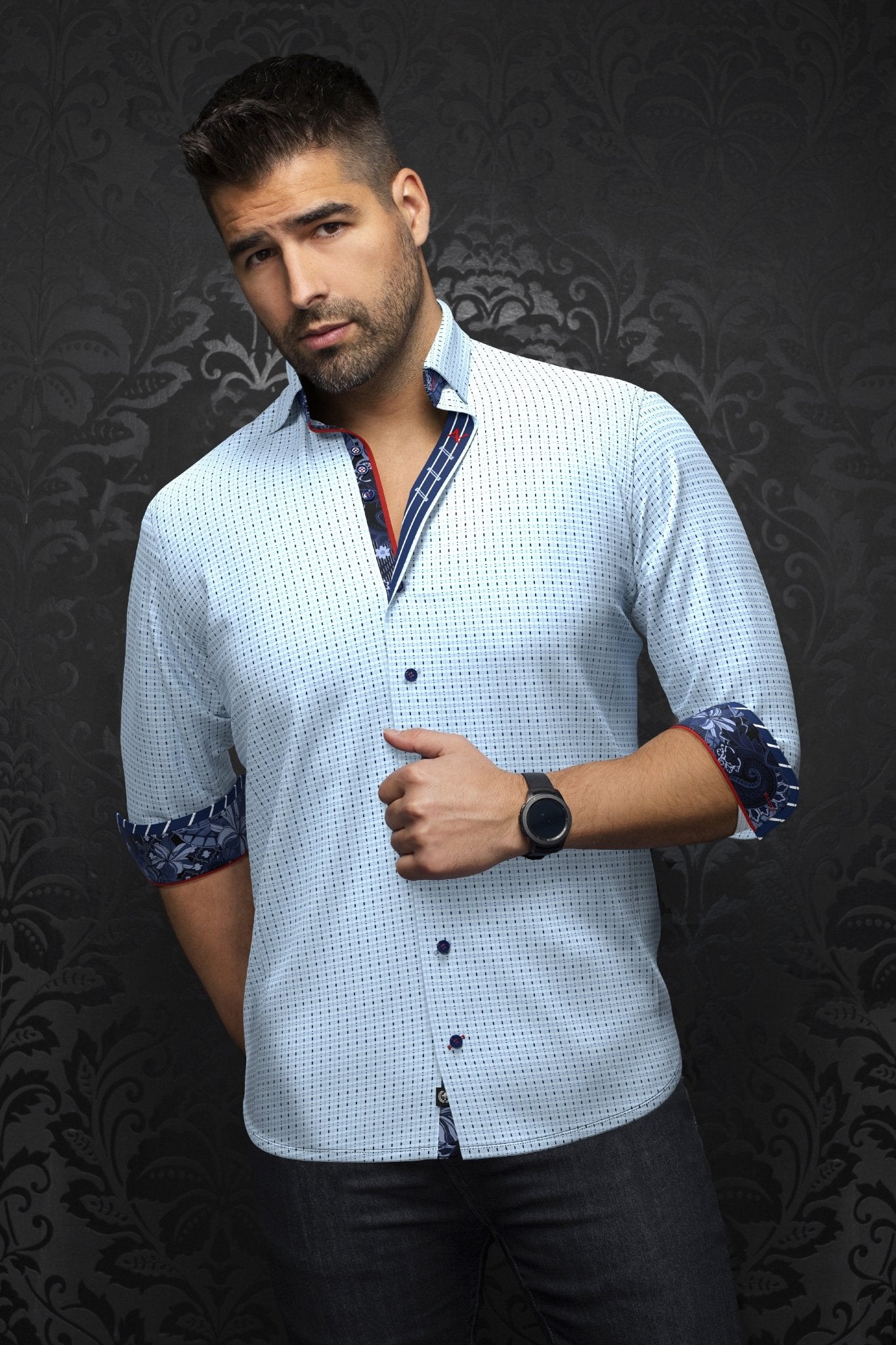 shirt | CESTERO, Light Blue - AU NOIR