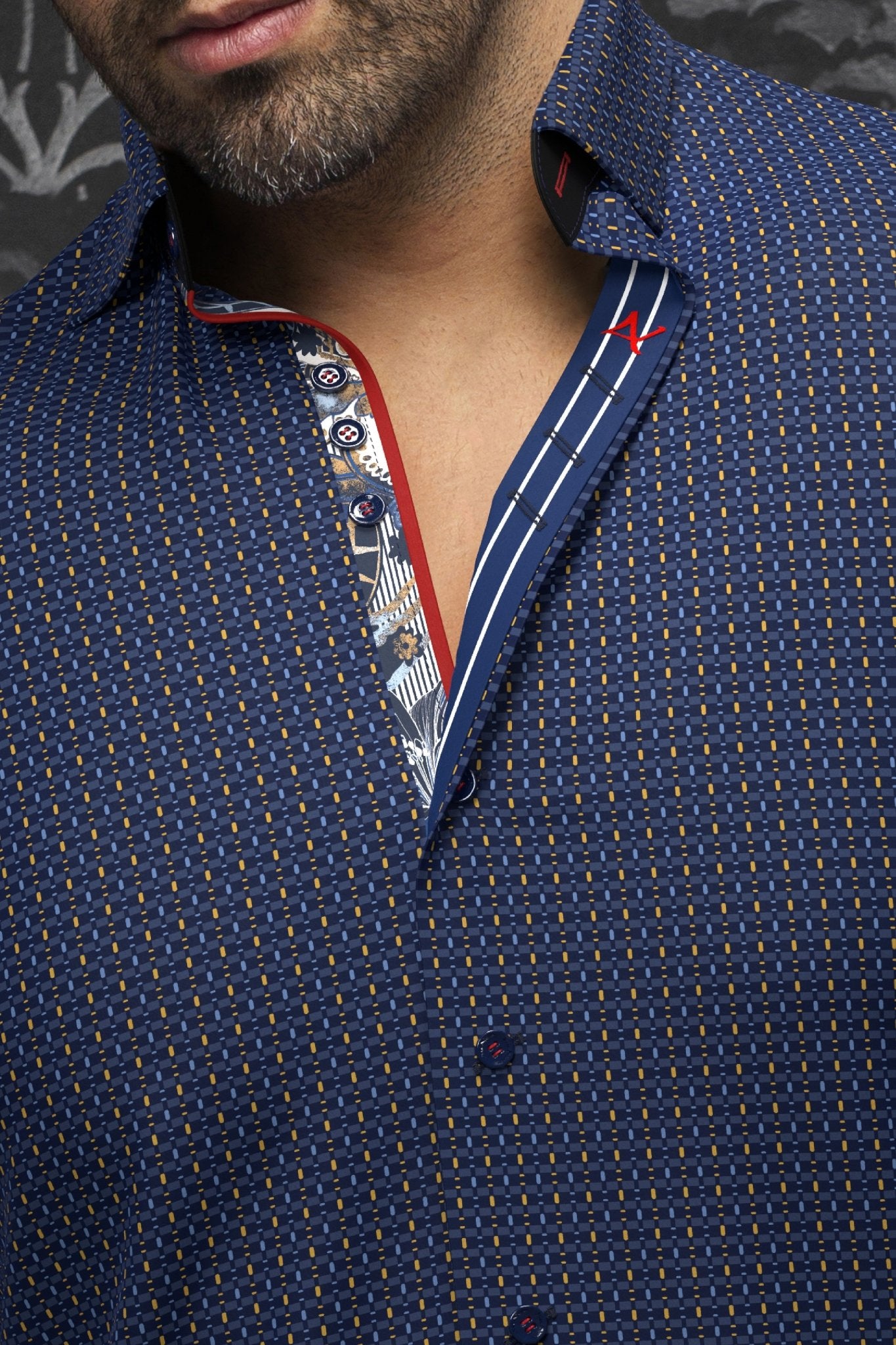 shirt | CESTERO, Navy Gold - AU NOIR