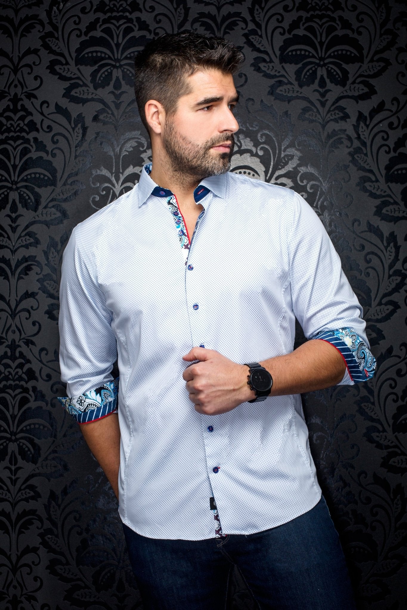 shirt | DOLTO, White Light Blue - AU NOIR