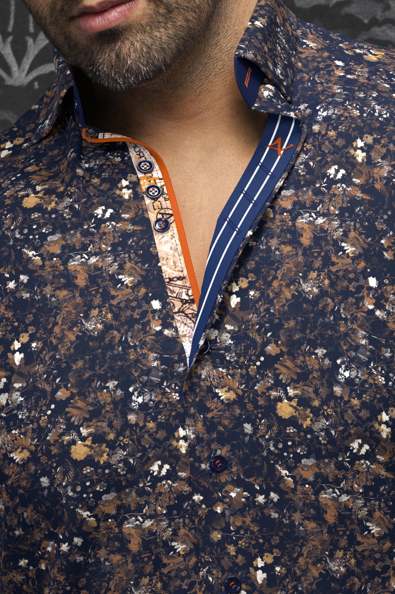 shirt | ELIADE, Navy Tobacco - AU NOIR