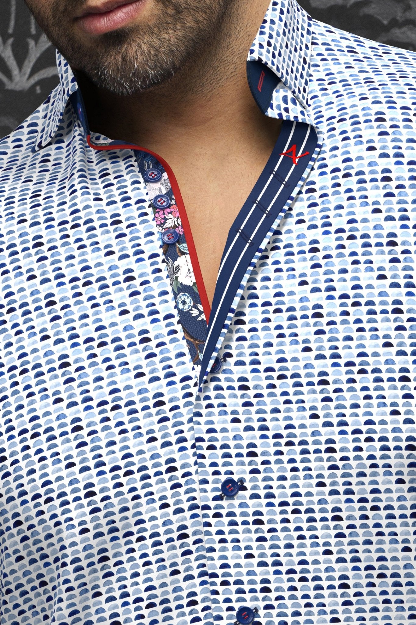 shirt | ESCALA, White Blue - AU NOIR