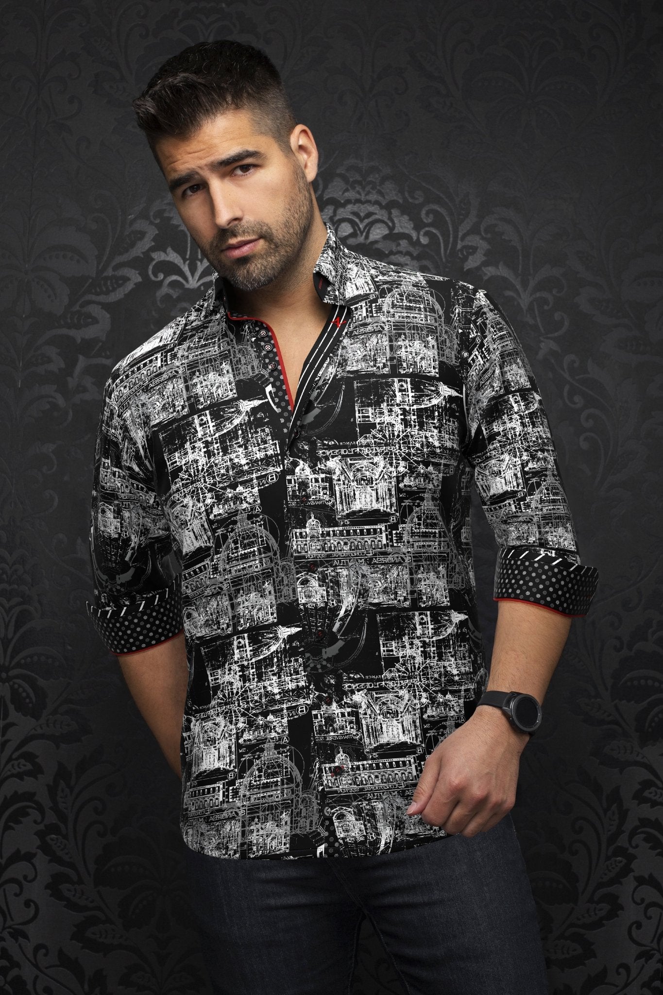 shirt | FLORENSIO, Black White - AU NOIR