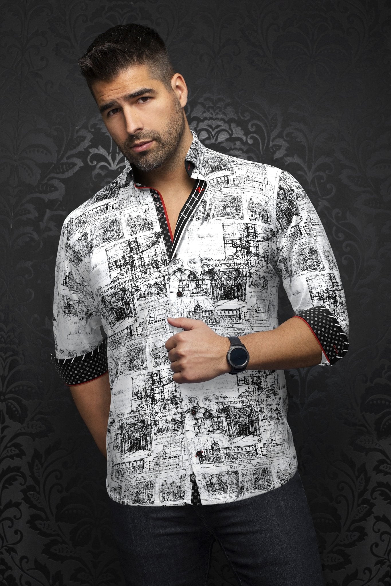 shirt | FLORENSIO, White Black - AU NOIR