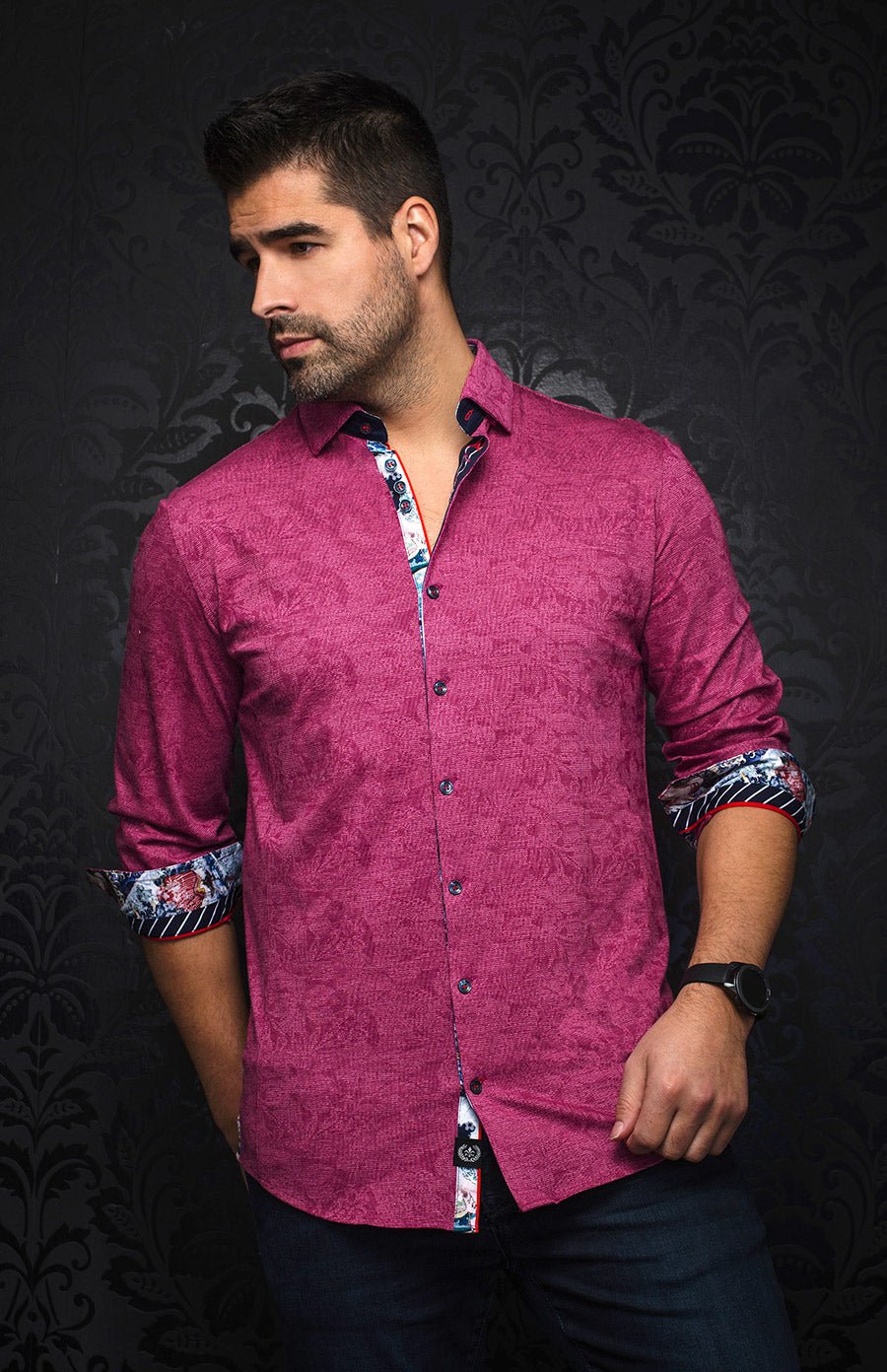 shirt | HUXLEY, Fuchsia - AU NOIR