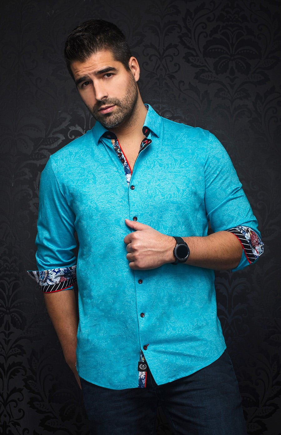 shirt | HUXLEY, turquoise - AU NOIR