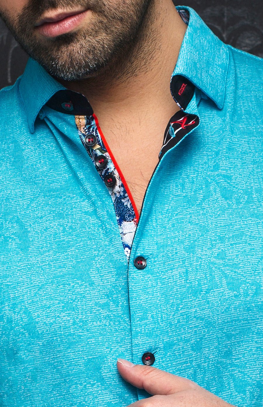 shirt | HUXLEY, turquoise - AU NOIR