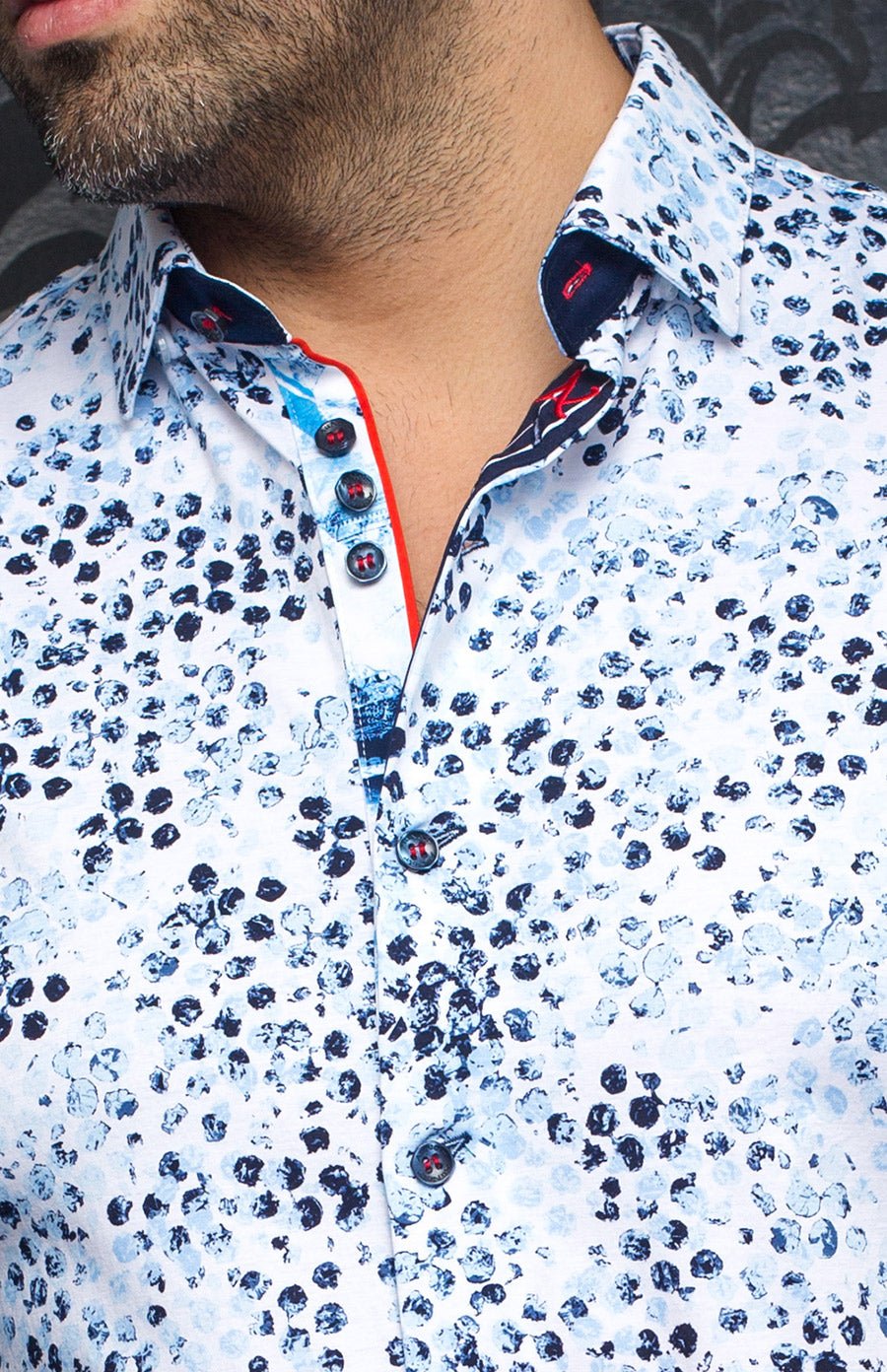 shirt | JAVA, White blue - AU NOIR