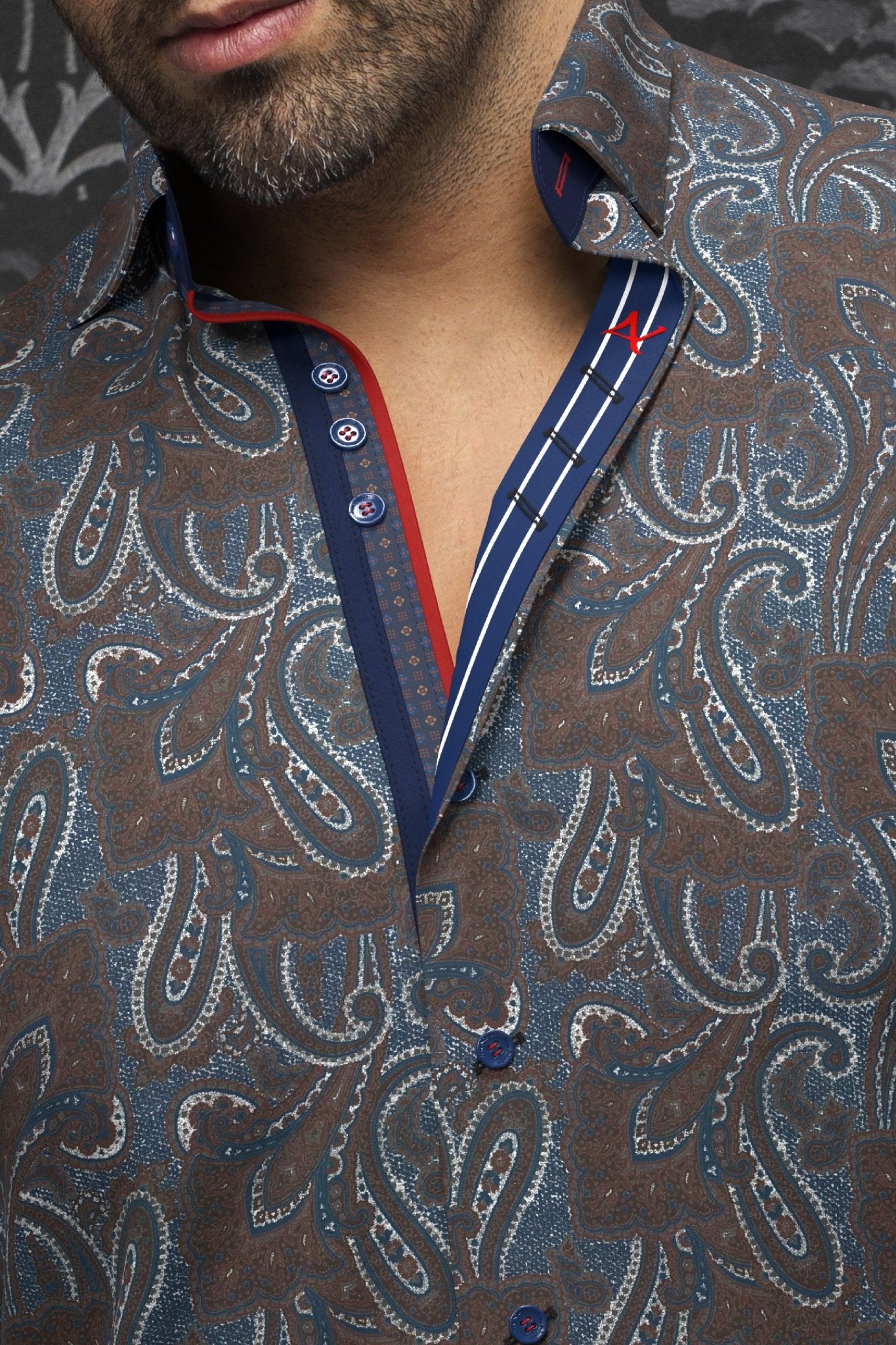 shirt | JOLIOT, Navy Tobacco - AU NOIR