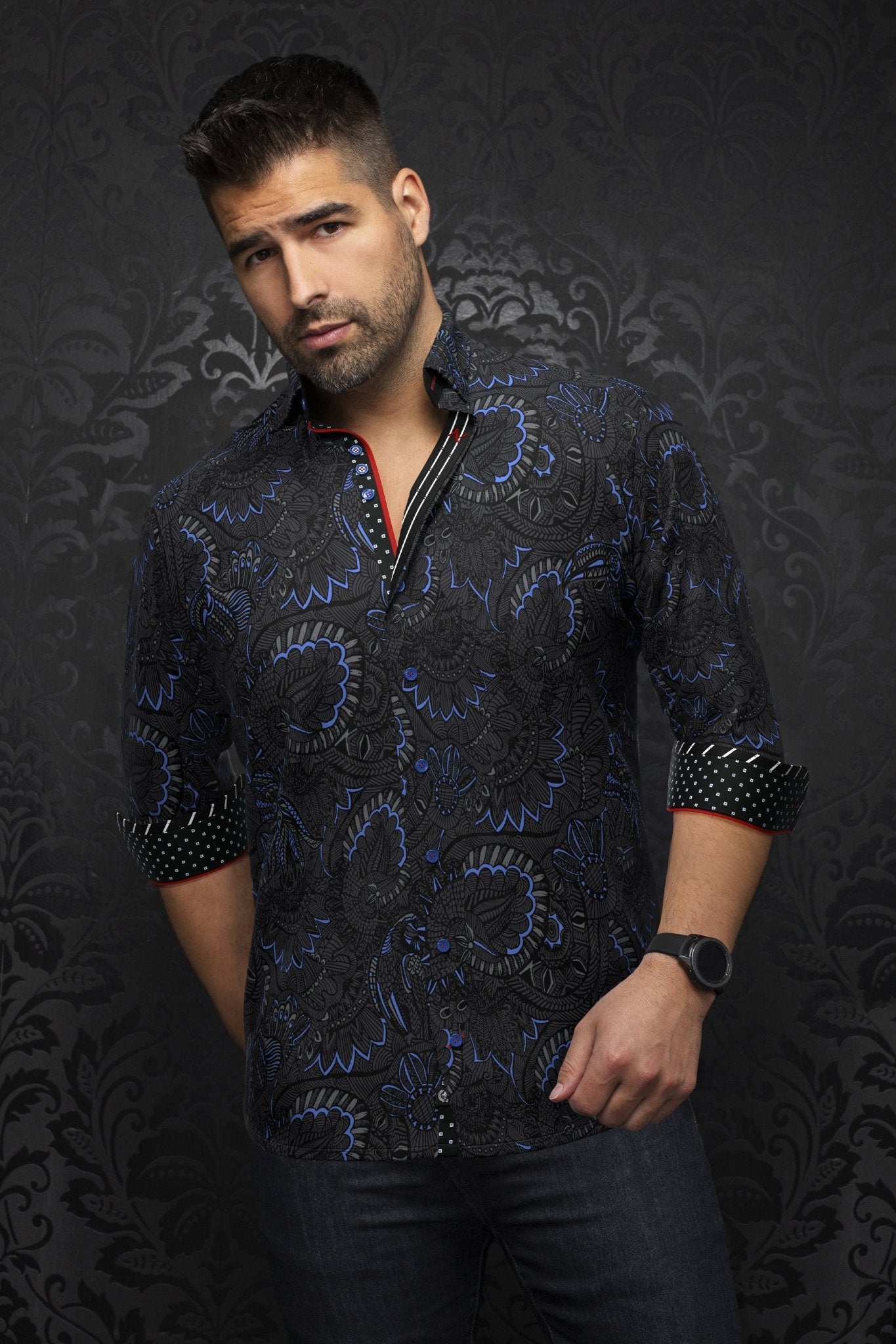 shirt | KAHLO, Black Blue - AU NOIR