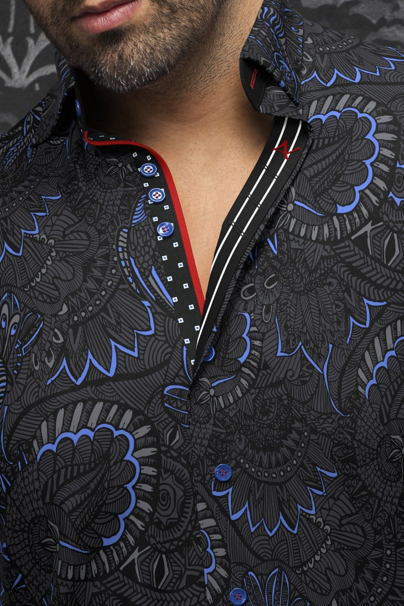 shirt | KAHLO, Black Blue - AU NOIR