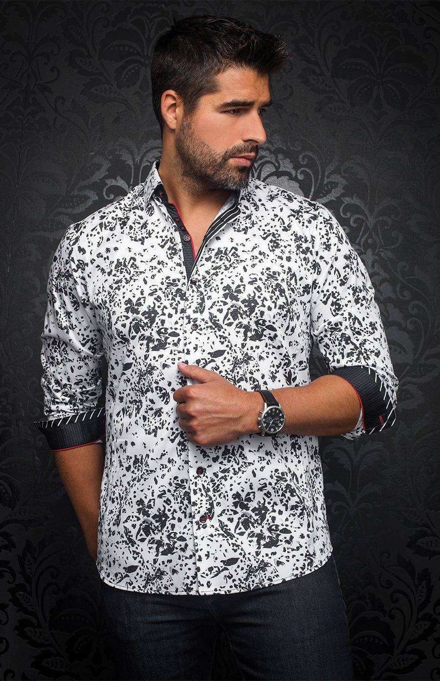 shirt | KHARMA nuovo, white / black - AU NOIR