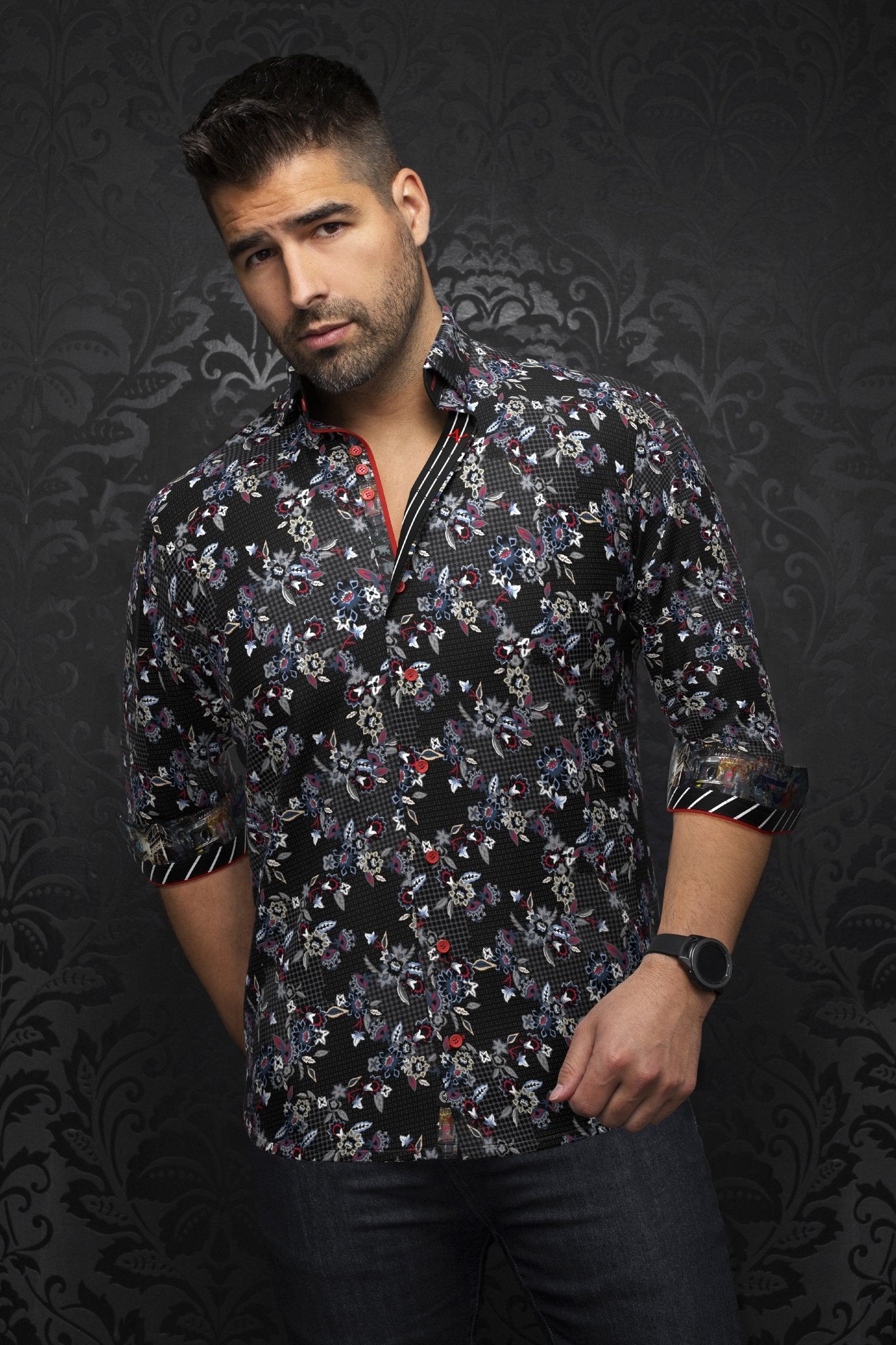 shirt | LINERO, Black Indigo - AU NOIR