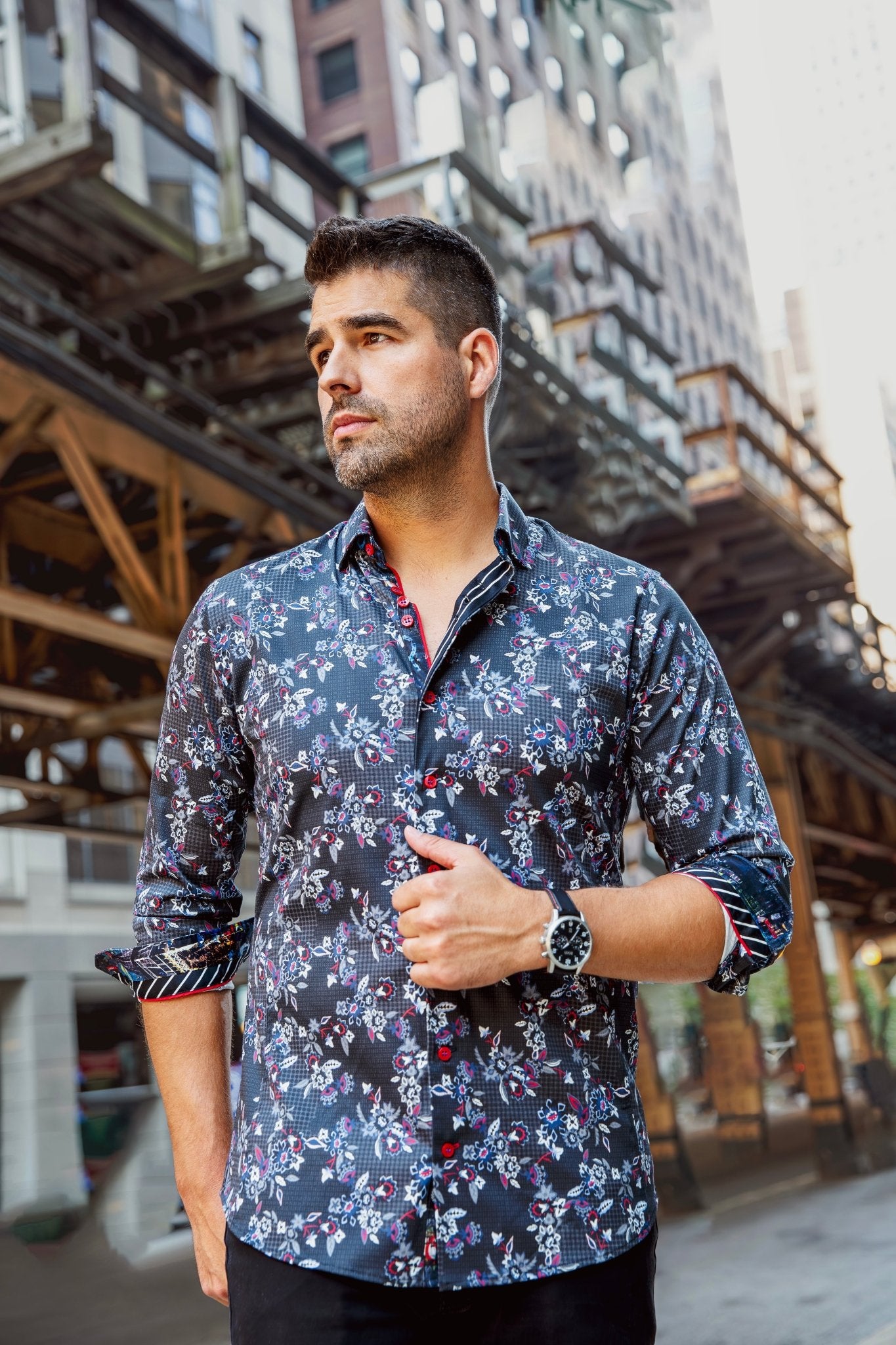 shirt | LINERO, Black Indigo - AU NOIR