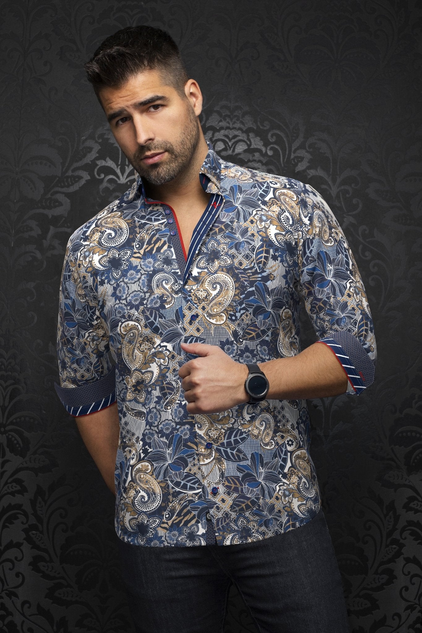 shirt | MACHADO, Navy Stone - AU NOIR