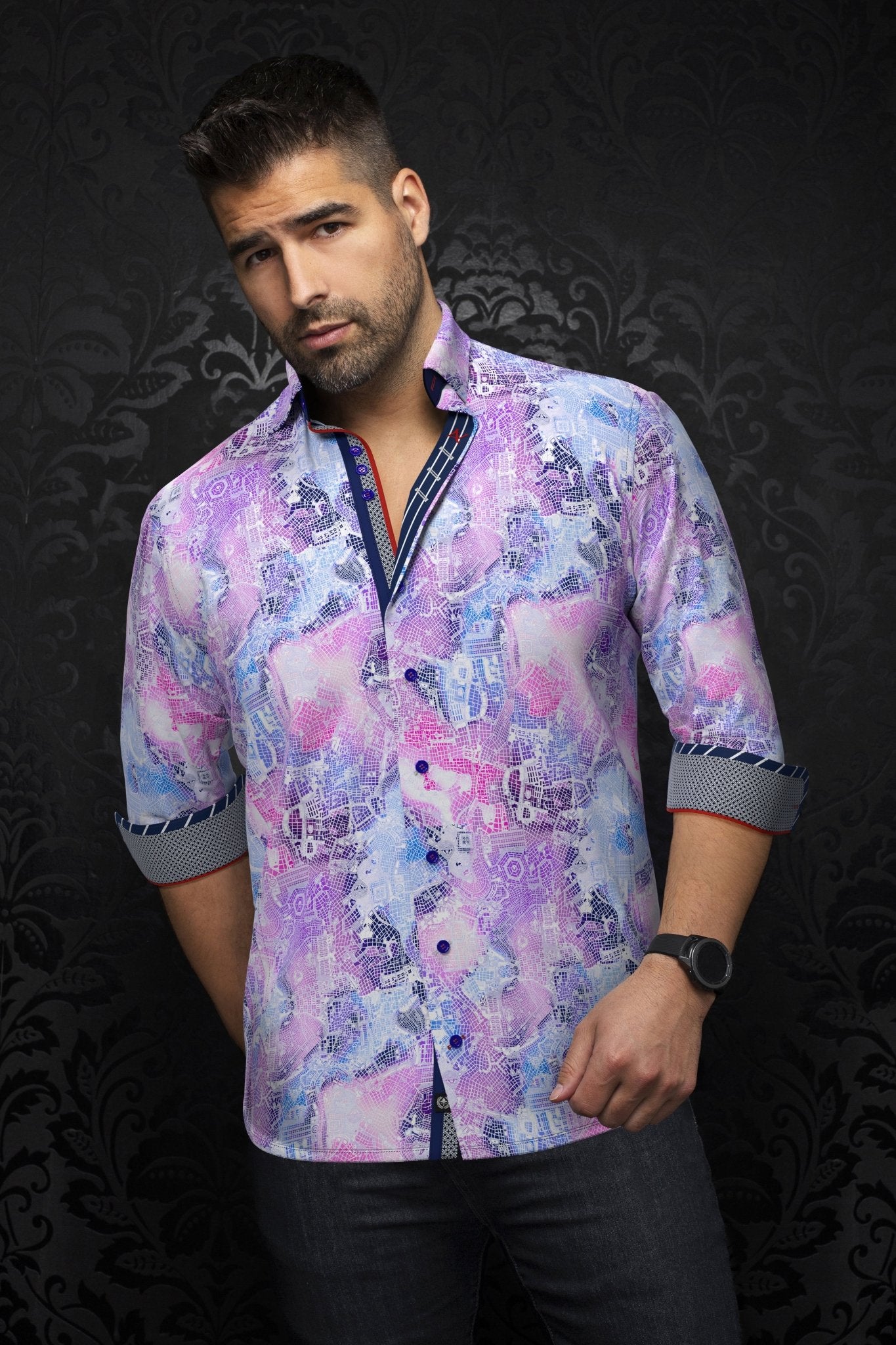 shirt | MIRABEAU, Purple - AU NOIR