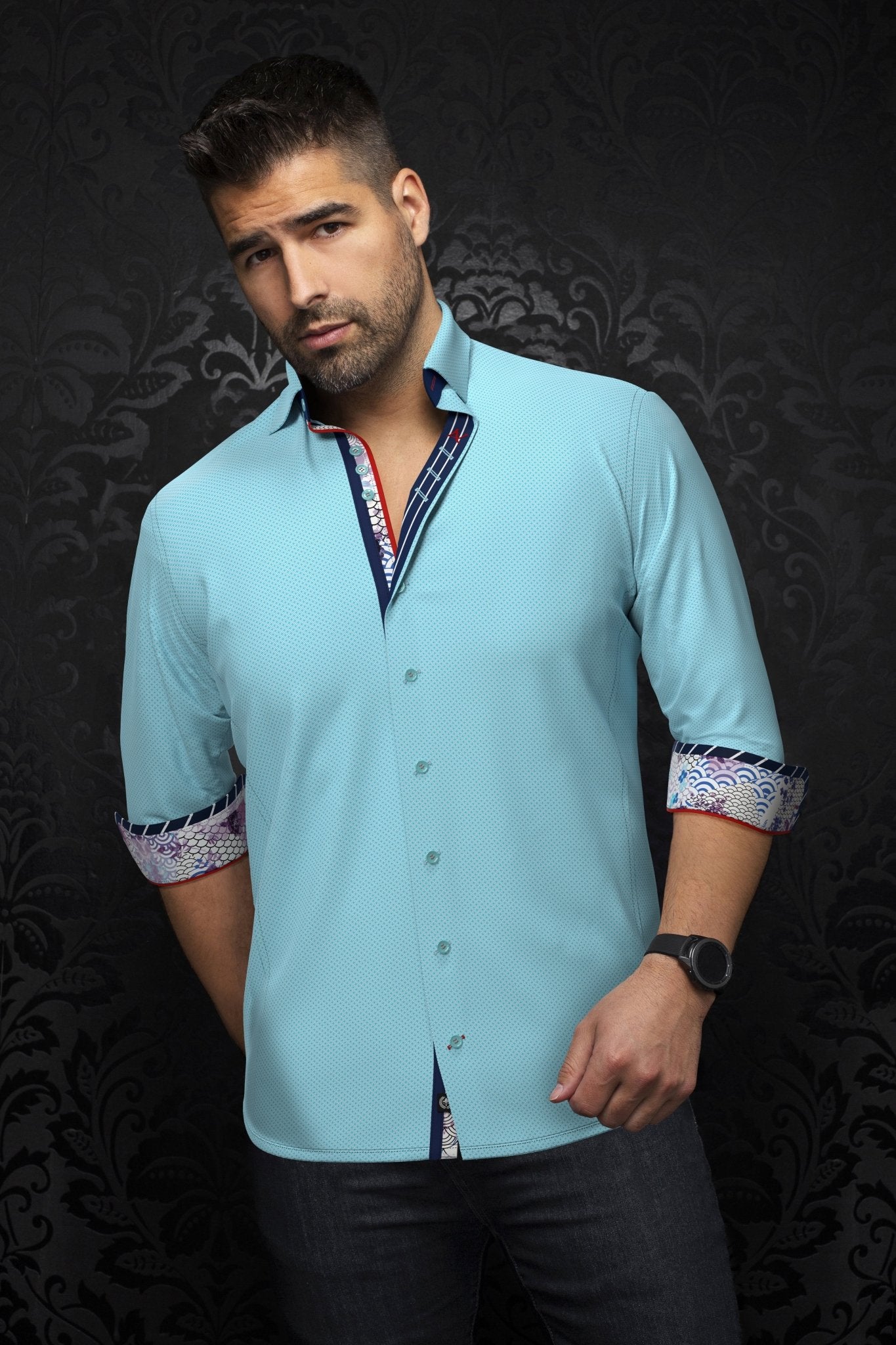 shirt | MIRON, Dark Turquoise - AU NOIR