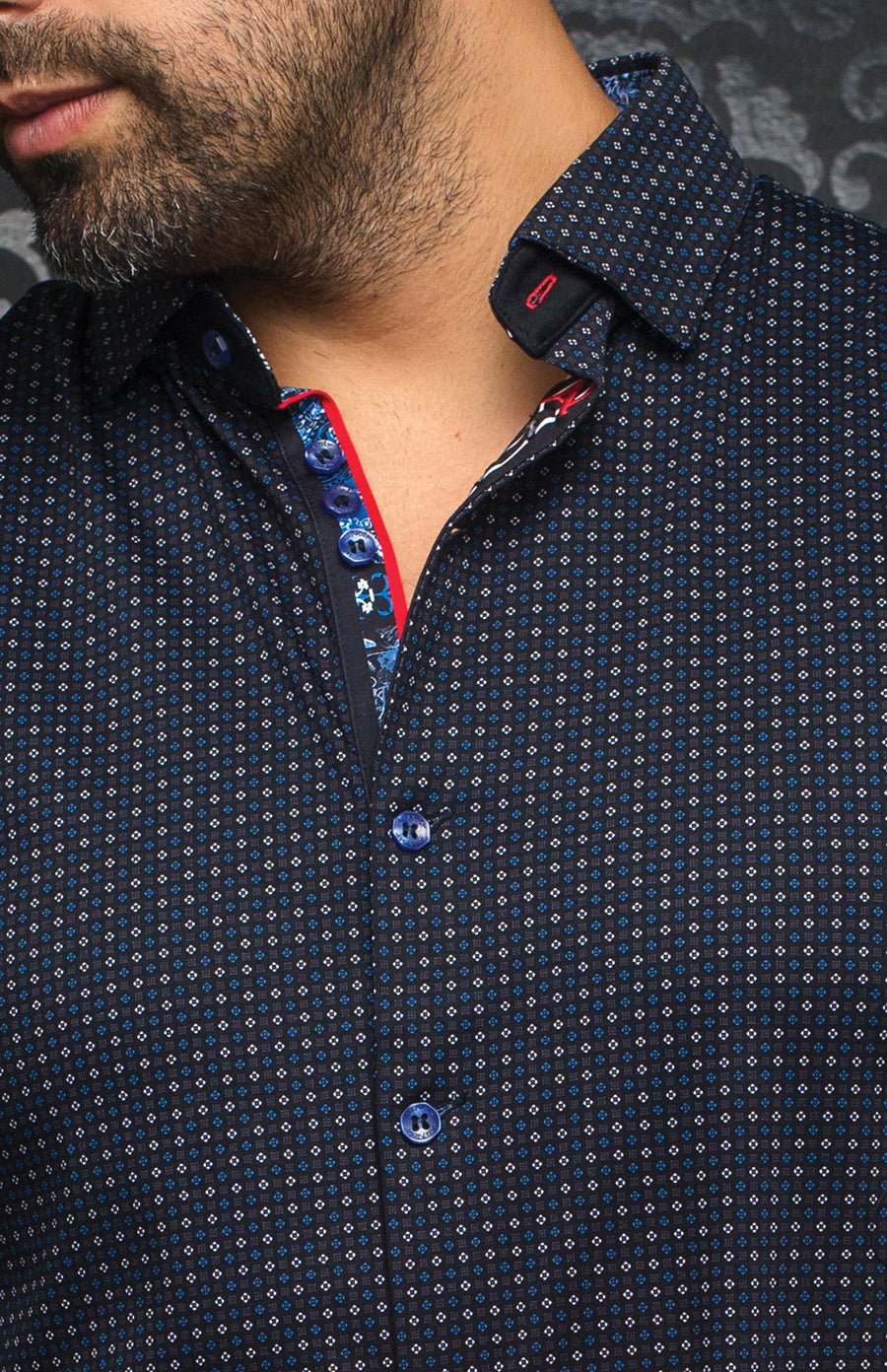 shirt | PARINI, Black / Royal - AU NOIR