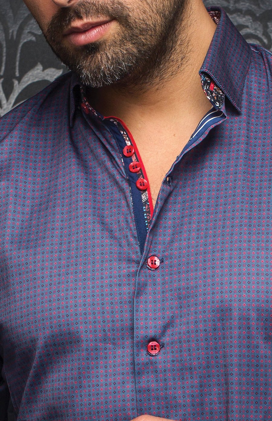 shirt | PARINI, Blue / Red - AU NOIR