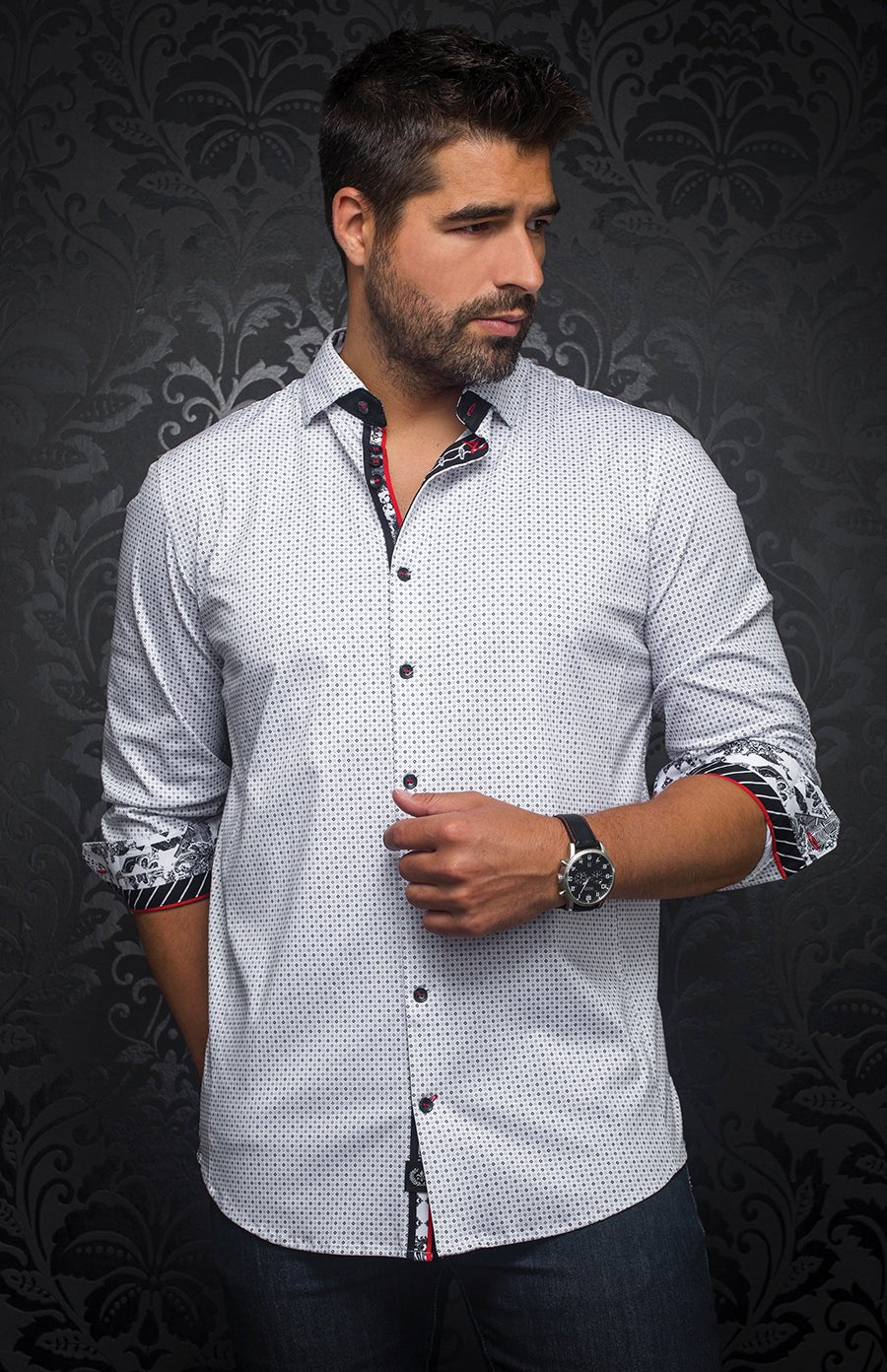 shirt | PARINI, White / Black - AU NOIR