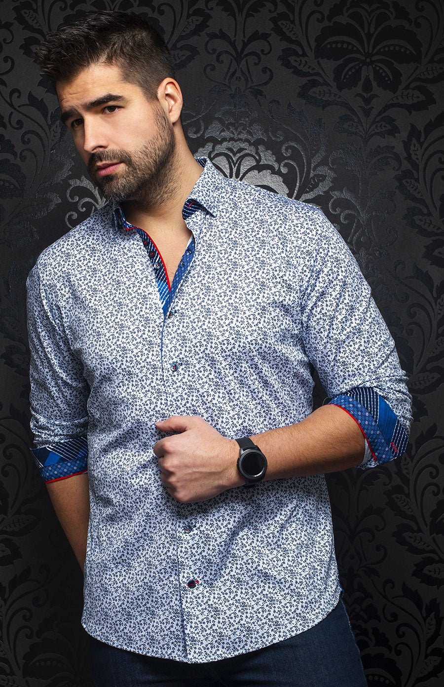 shirt | PICCINI, White / Blue - AU NOIR