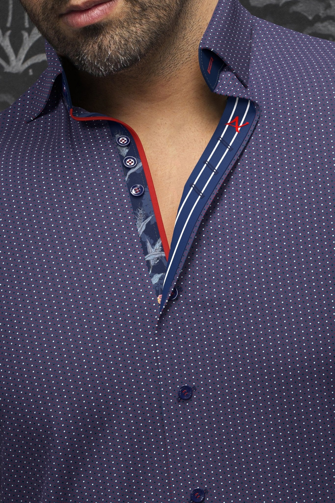 shirt | SALAZAR, Dark Blue Red - AU NOIR