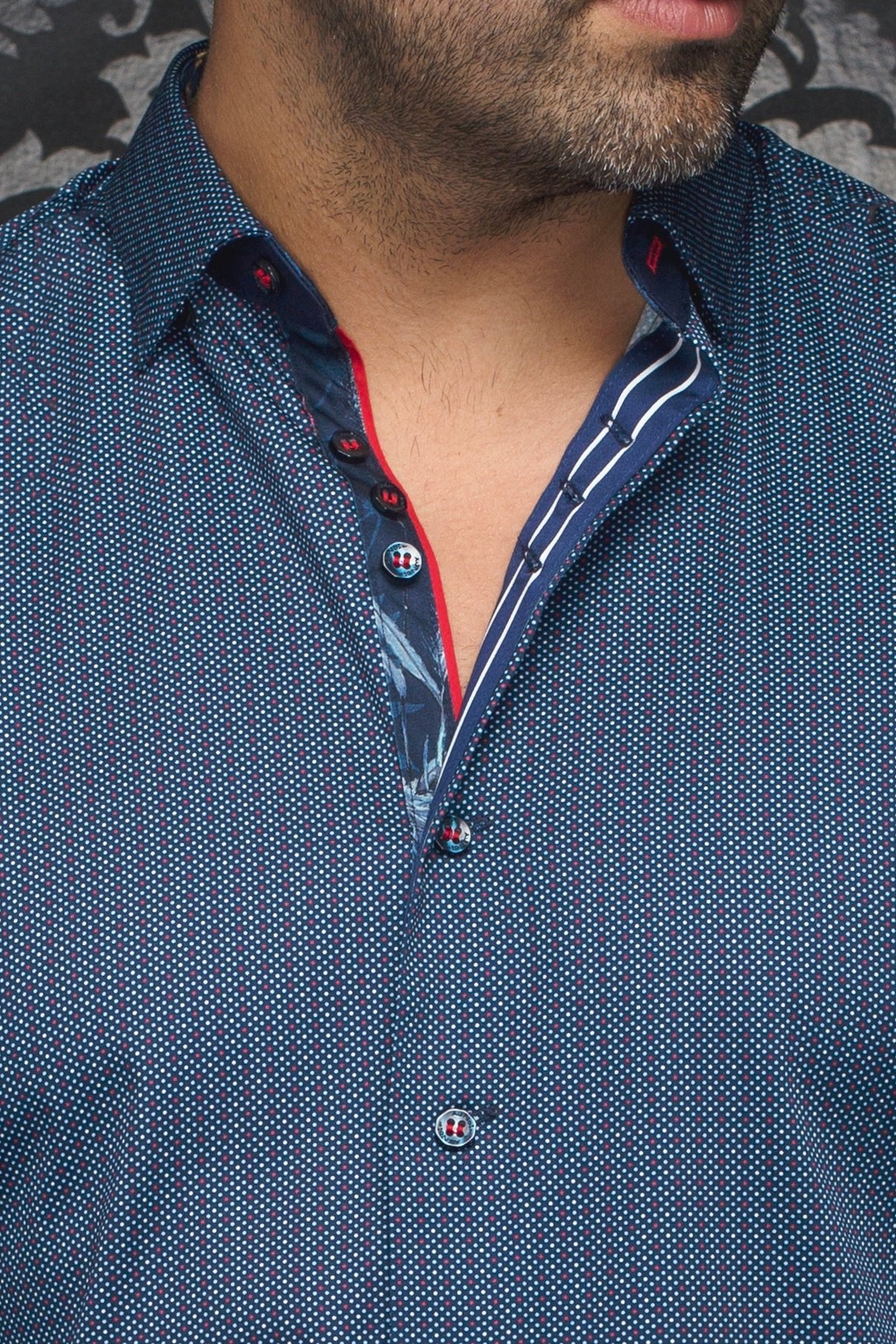 shirt | SALAZAR, navy red - AU NOIR