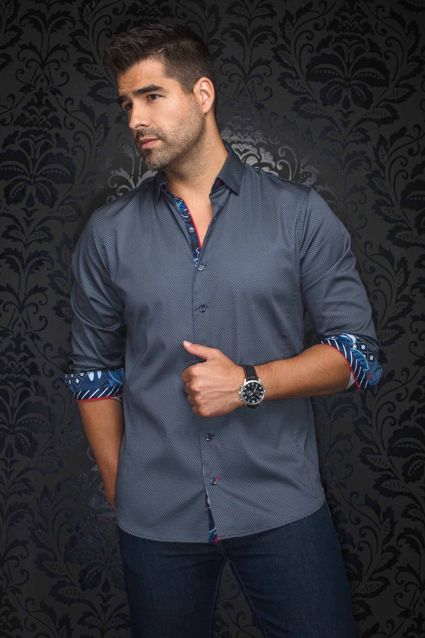 shirt | SOSA, Navy Tobacco - AU NOIR