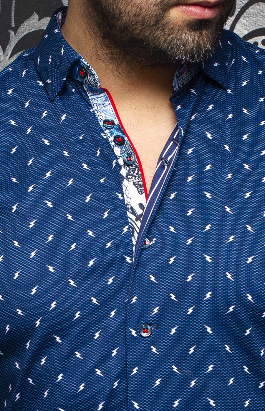 shirt | VOLT, Navy - AU NOIR