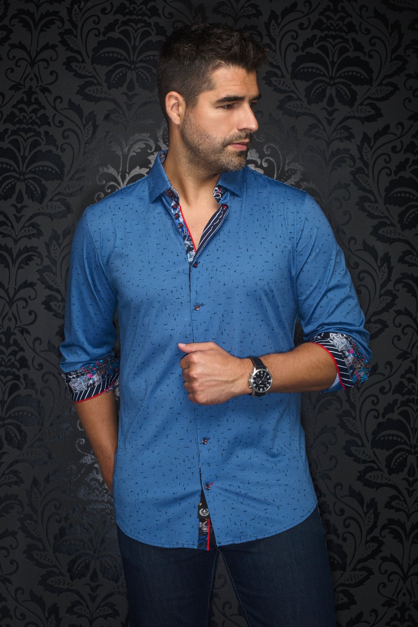 shirt | WALLACE, Steel Blue - AU NOIR