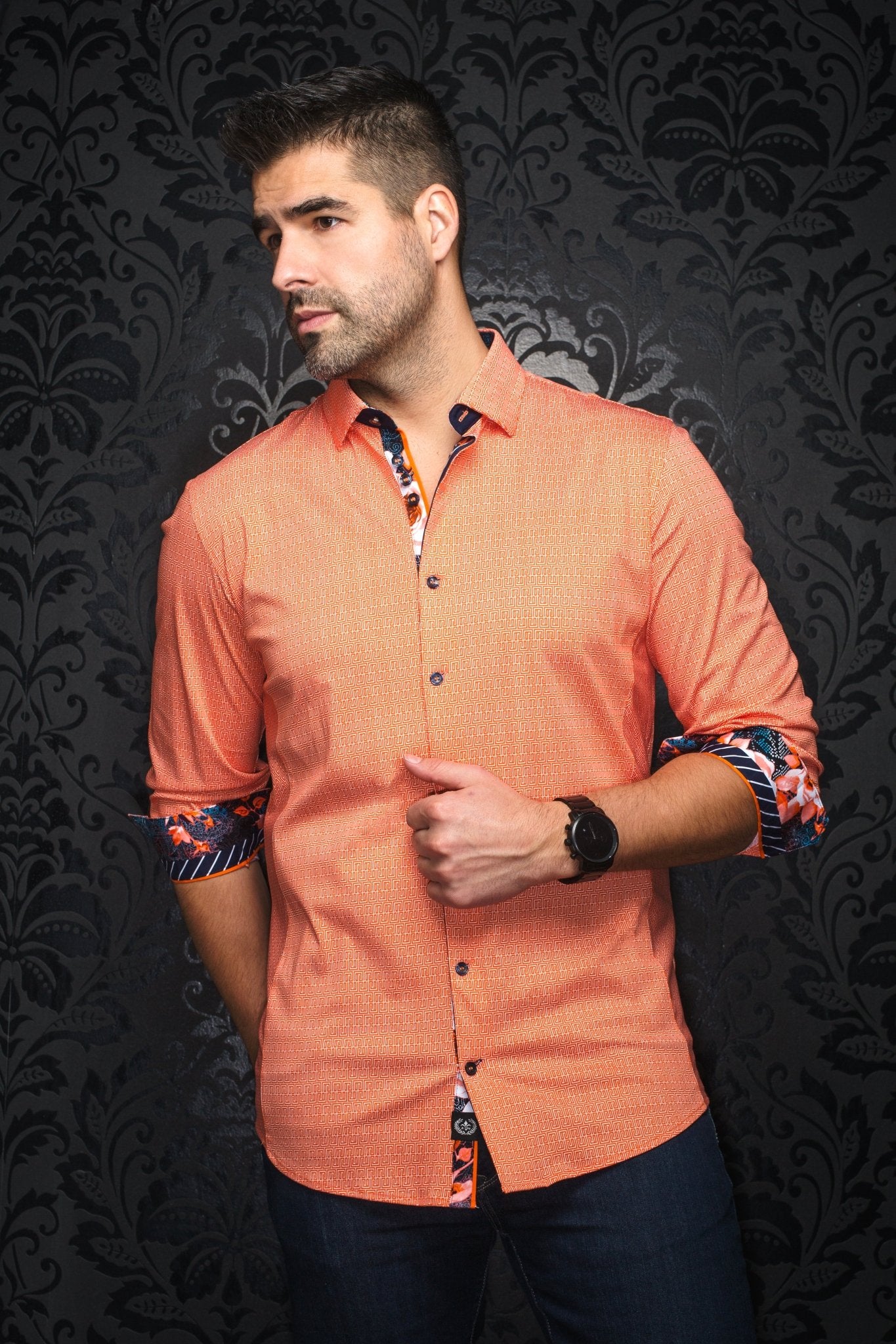 shirt | ZIONI, Orange - AU NOIR