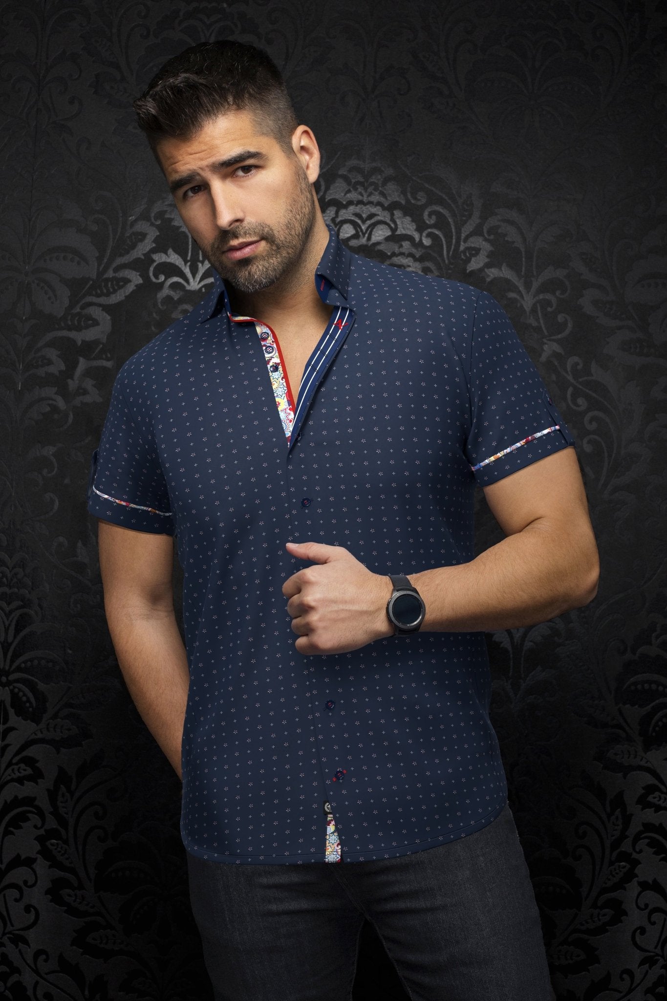 Short Sleeve | ESTRELA, Navy - AU NOIR