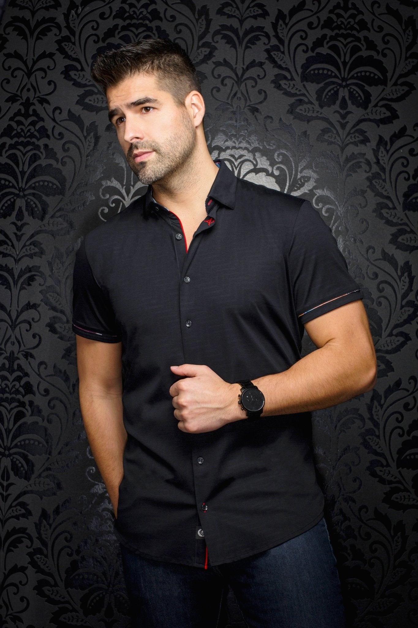 STRETCH SHORT SLEEVES | DIVENERE, Black - AU NOIR