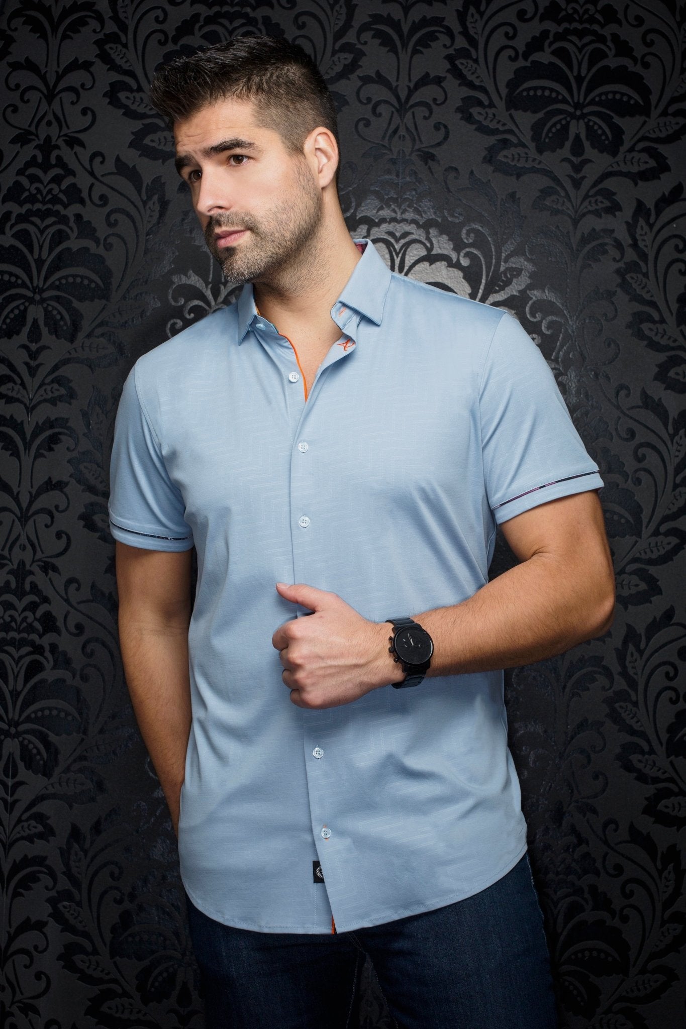 STRETCH SHORT SLEEVES | DIVENERE, Light Blue - AU NOIR